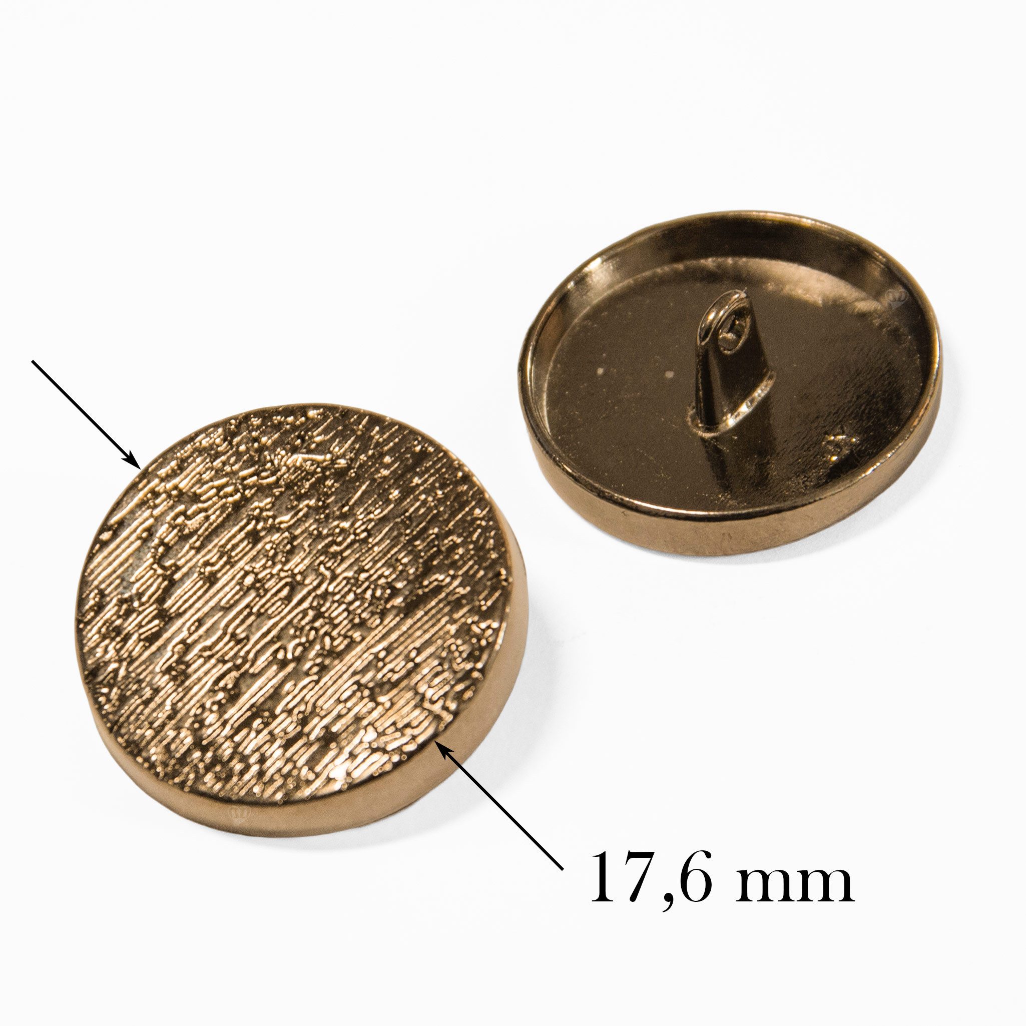 maDDma Knopf 5 Metallknöpfe Ösenknopf rund Größen Farbwahl - für z.B. Jacke Mantel, 17.6mm