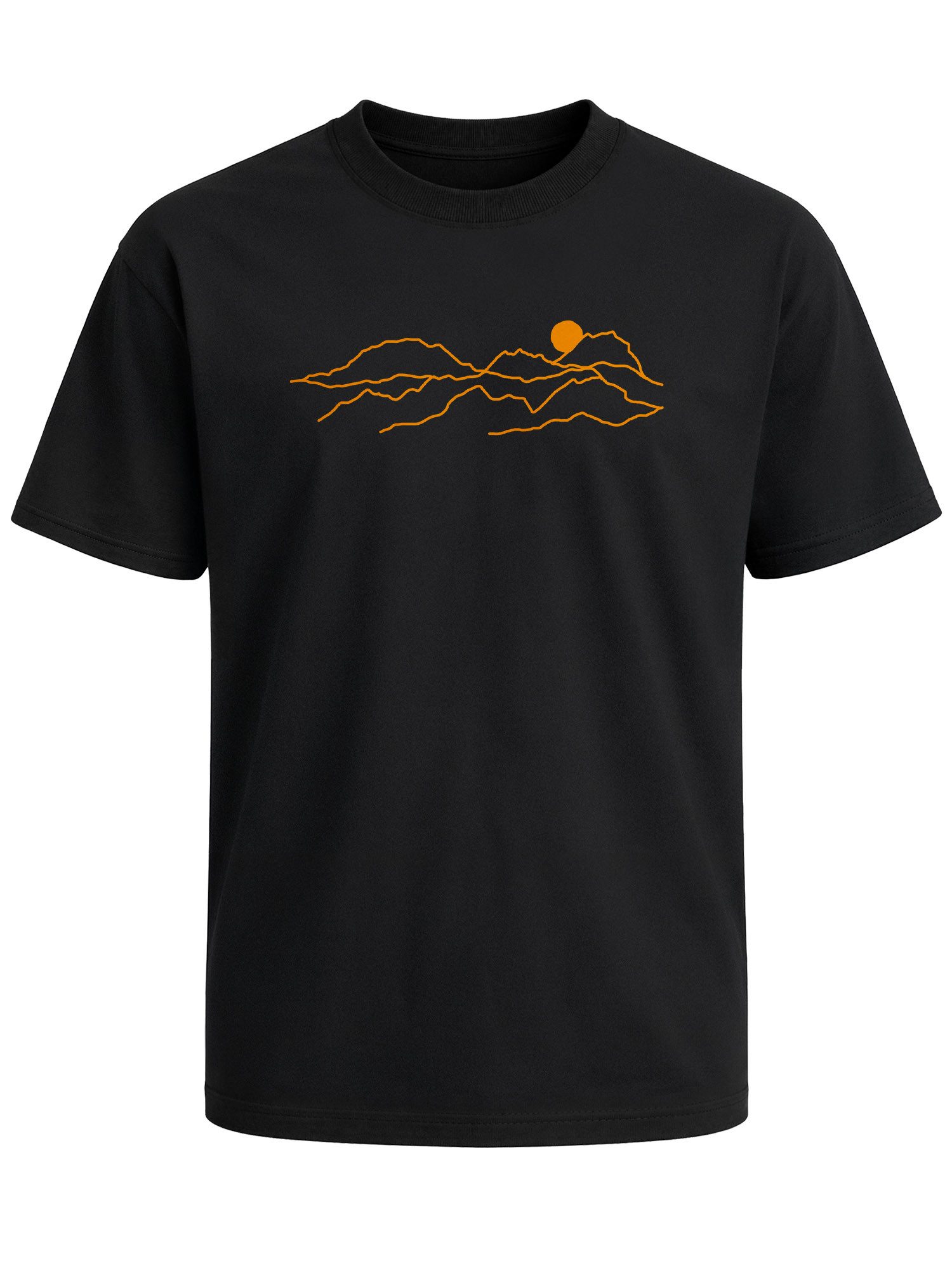 Neverless Oversize-Shirt Herren T-Shirt - Bergkette - Printshirt Oversized Relaxed Fit mit Print
