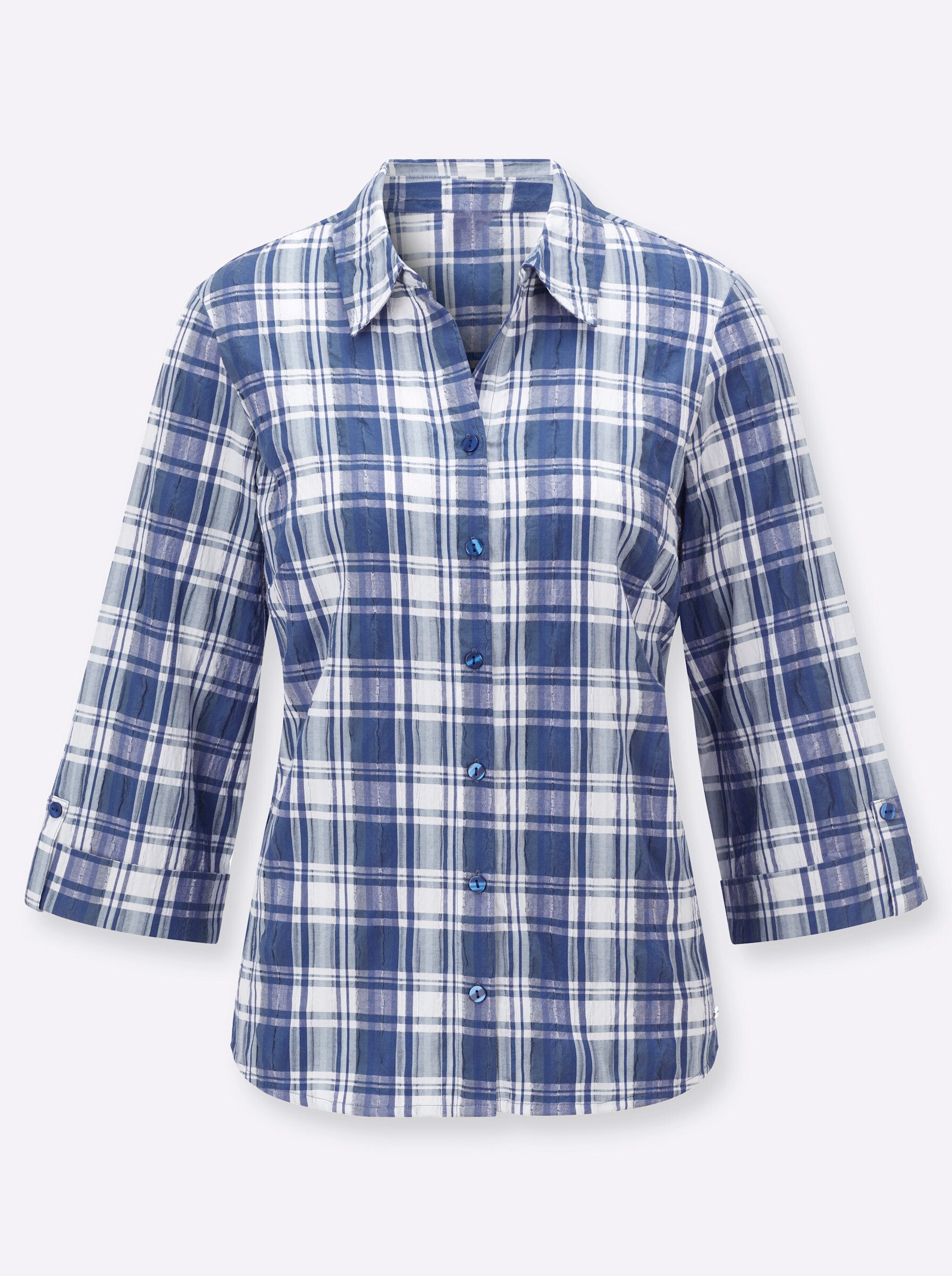 Witt Klassische Bluse Karo-Bluse 3/4-Arm