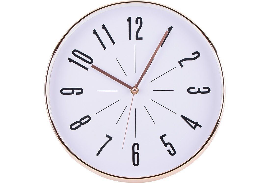 Bayimpex Wanduhr Moderne schlichte Wanduhr Weiß-Gold rund lautlos 30x30 cm. € 24,90