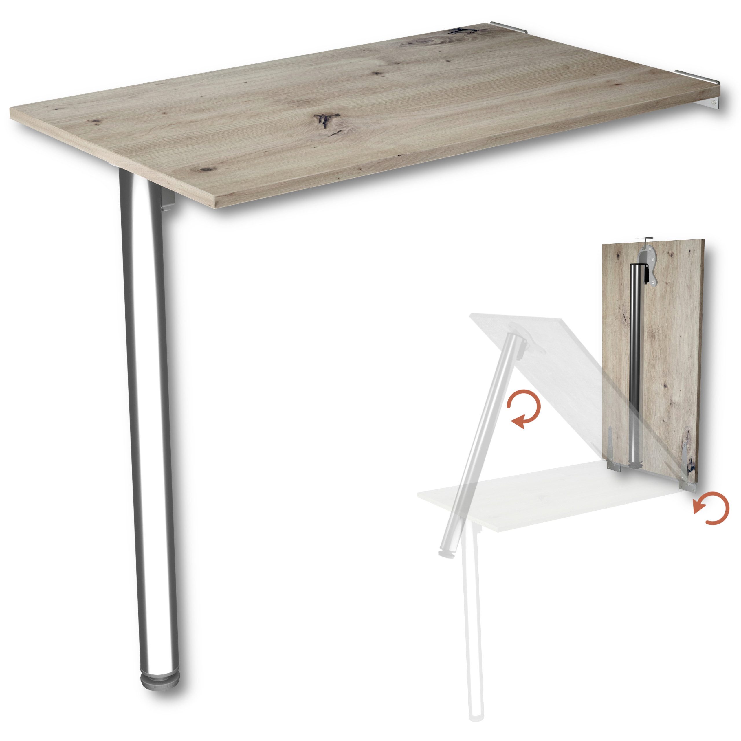 KDR Produktgestaltung Klapptisch 80x50 Wandklapptisch Esstisch Küchentisch günstig online kaufen