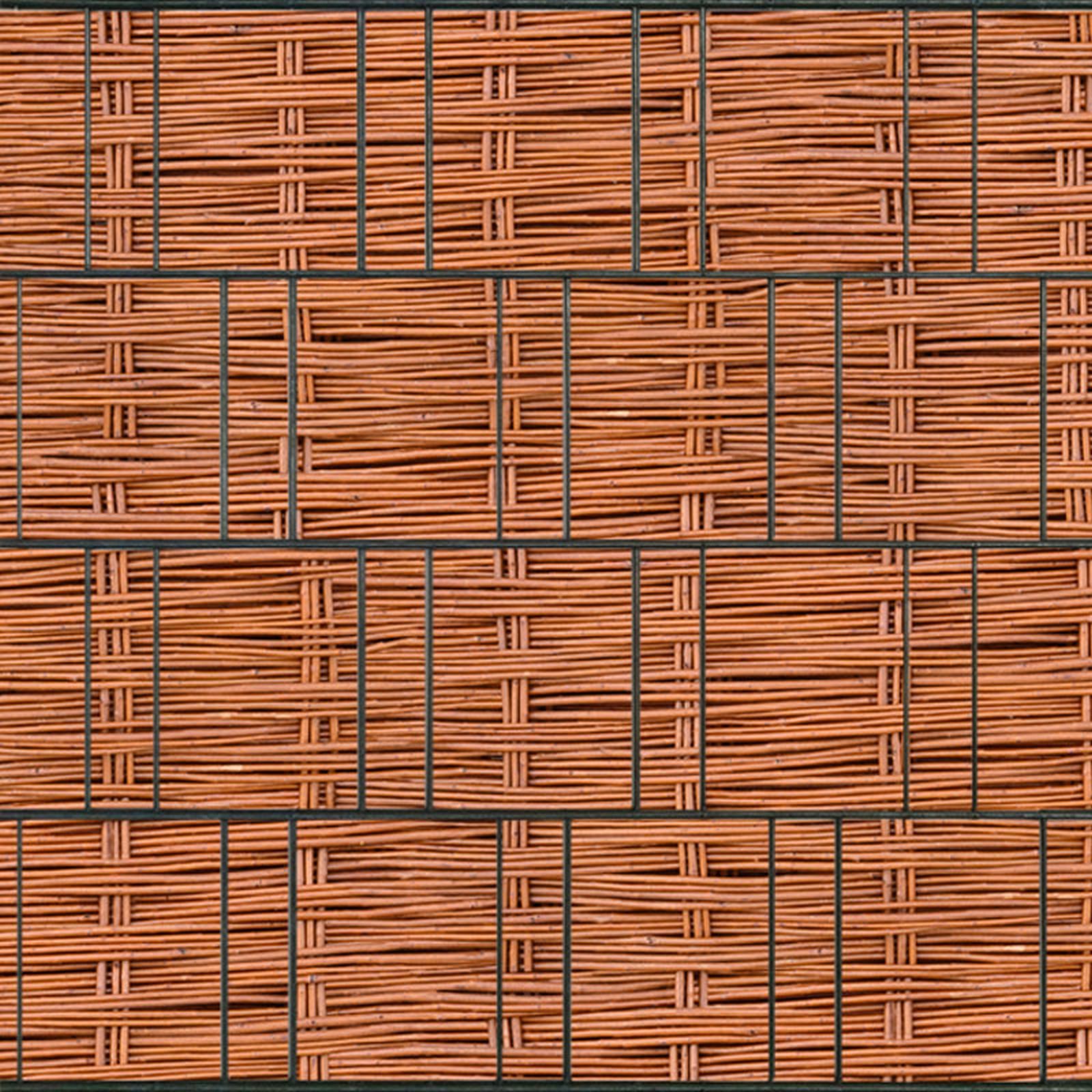 zaunzu Sichtschutzstreifen Weidengeflecht bedruckter Sichtschutz 2,5m x 2,0m, (1 Rolle, Motivdruck Sichtschutzstreifen), Beidseitiger Druck für Doppelstabgitter