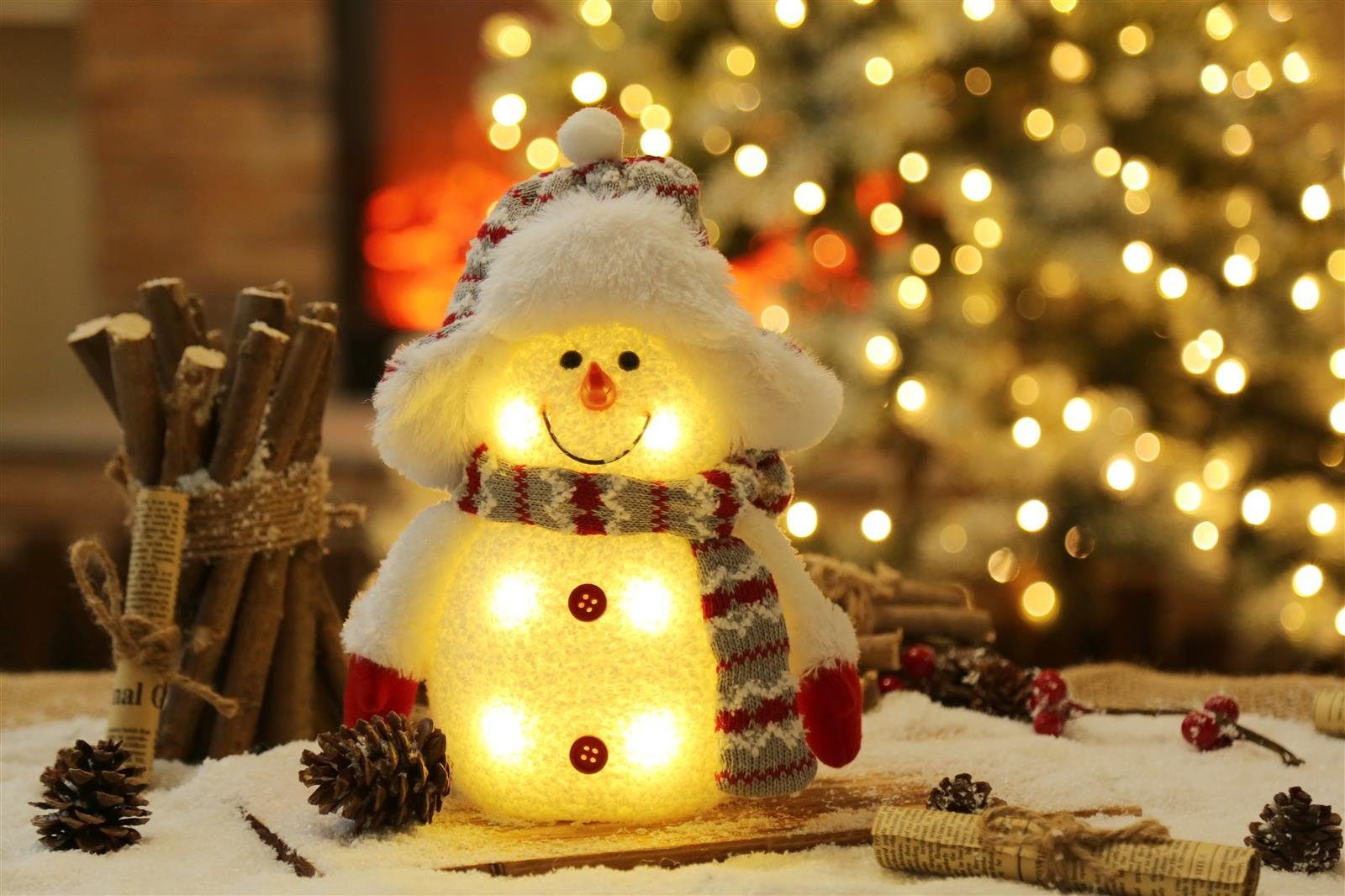 Weihnachten LED Winter Weihnachtsfigur Frosty Deko Klein Schneemann Bambelaa! Bambelaa! Figuren