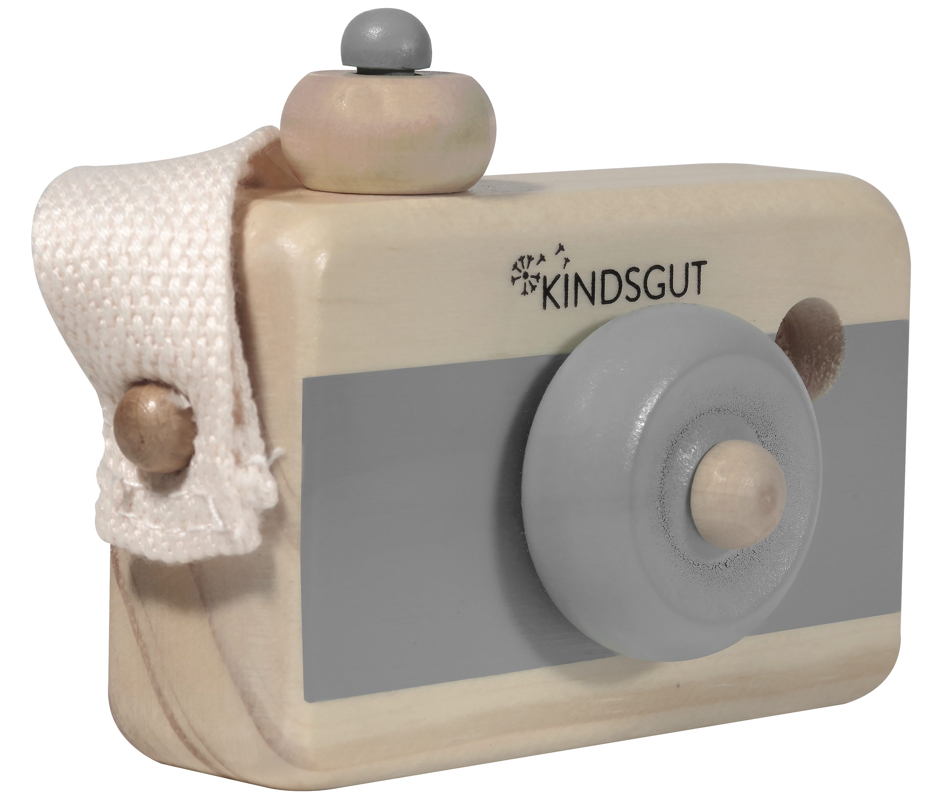 KINDSGUT Lernspielzeug Holzkamera, Dunkelgrau