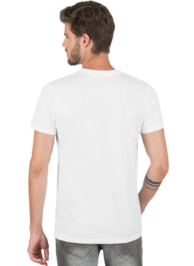 Baumwolle Fit T-Shirt T-Shirt aus weiss DELUXE Trigema Slim TRIGEMA