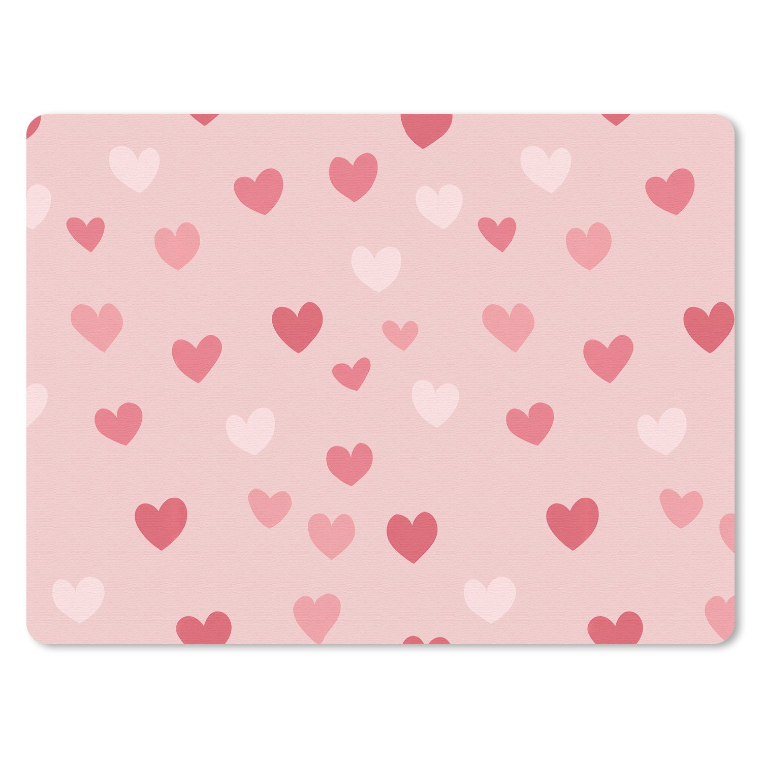 MuchoWow Mauspad Herzen - Muster - Rosa - Einfach (1-St), Gaming, Mousepad Klein, Büro Zubehör, Mausunterlage, 23x19 cm