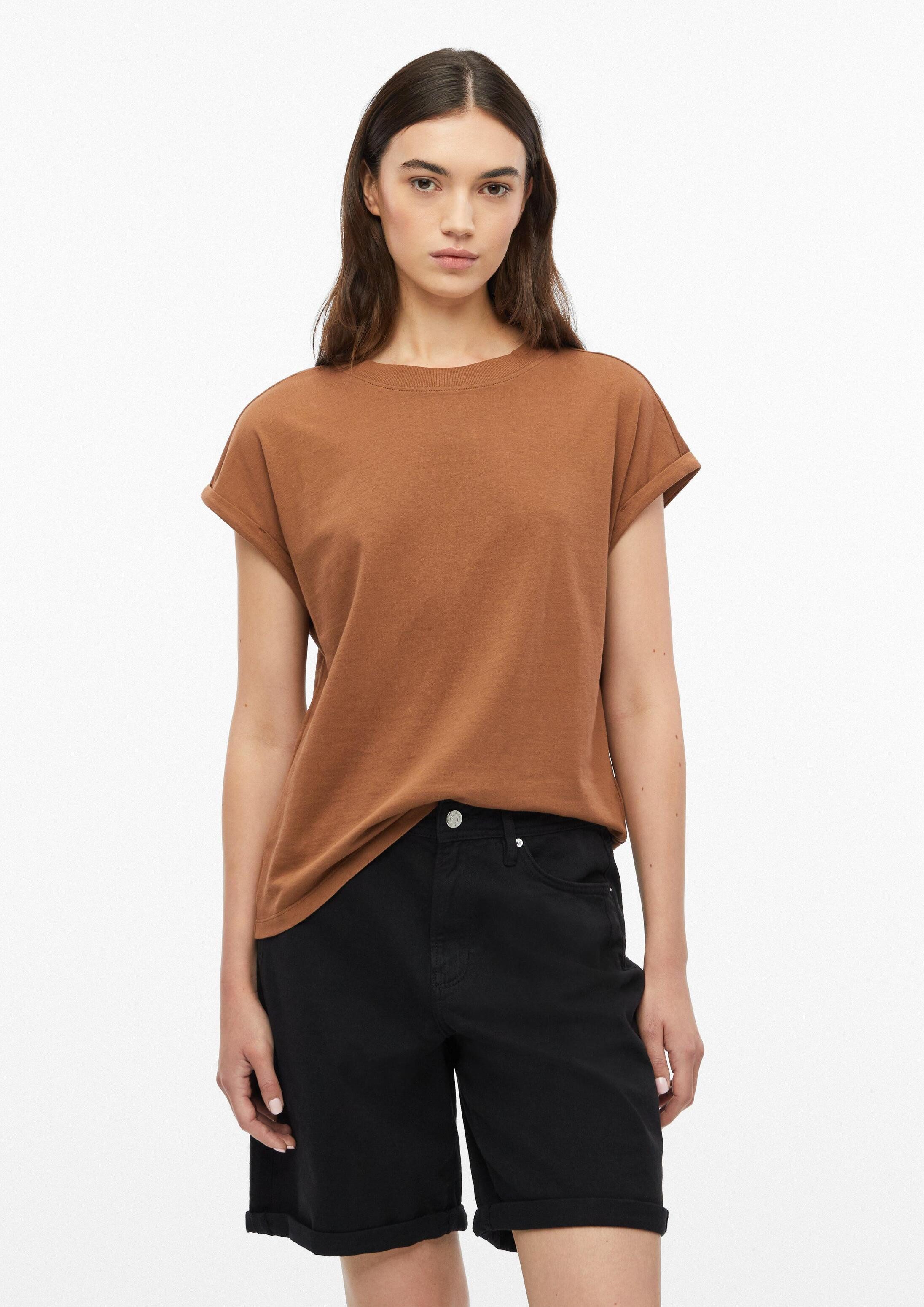 s.Oliver Kurzarmshirt T-Shirt T-Shirt mit überschnittenen Schultern und Turn-up