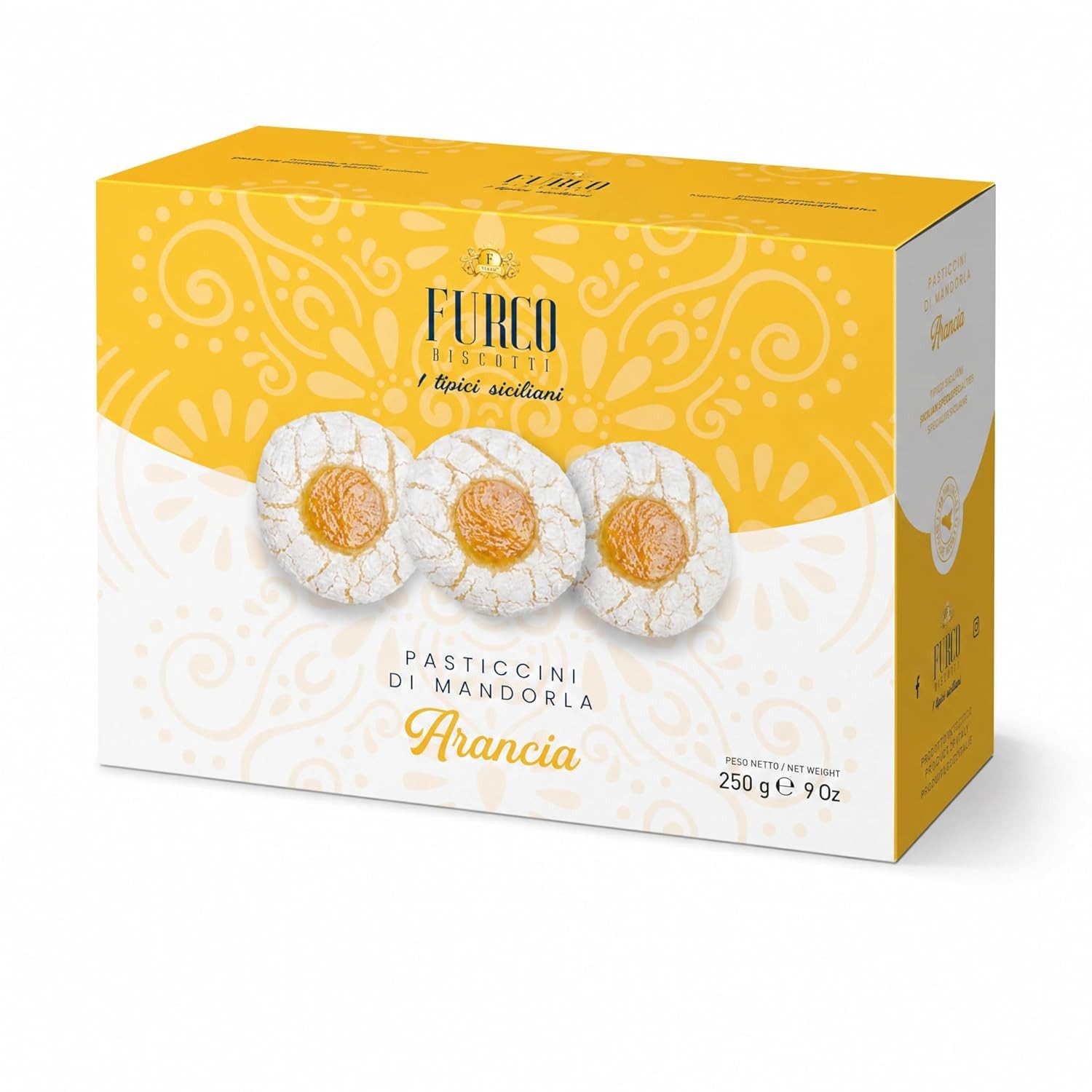 LK Trend & Style Kekse Furco Pasticcini di Mandorla Arancia, 250 g, Italienisches Mandelgebäck mit Orangegeschmack