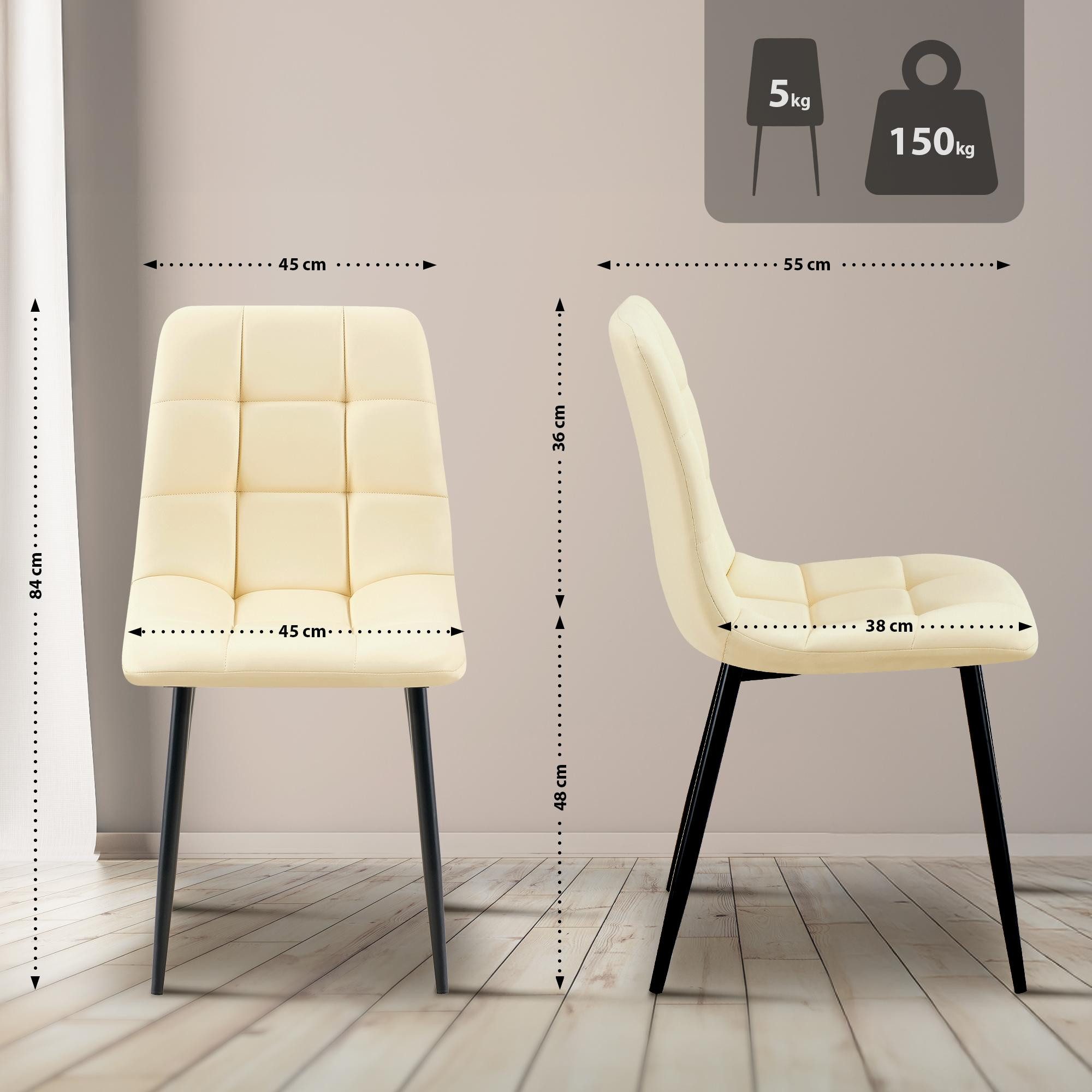 CLP Esszimmerstuhl Antibes, Polsterung mit Kunstleder-Bezug, Metallgestell günstig online kaufen