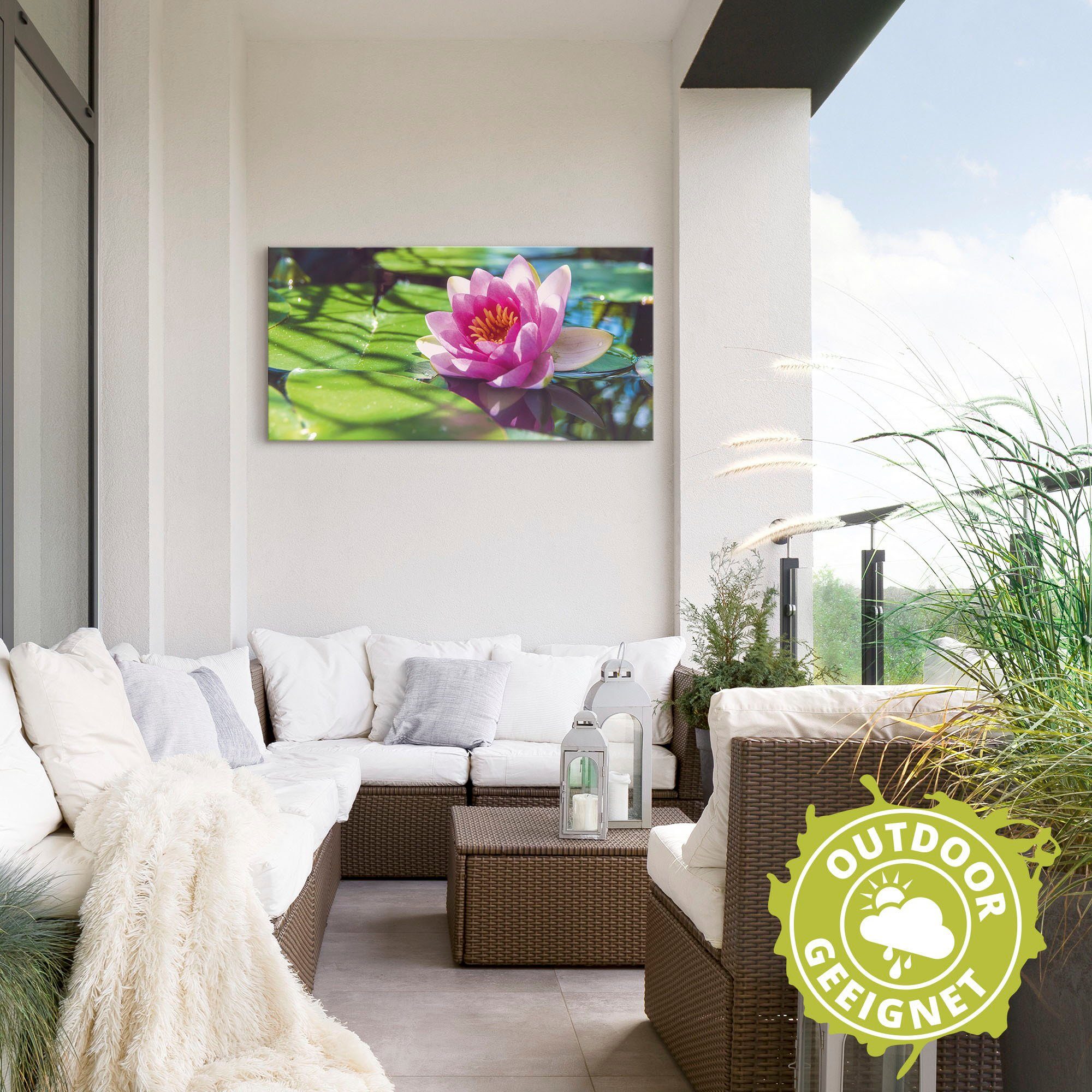 Artland Alu-Dibond-Druck Seerose Nahaufnahme, Blumenbilder (1 St), für Innen- und Außenbereich geeignet, Outdoorbild