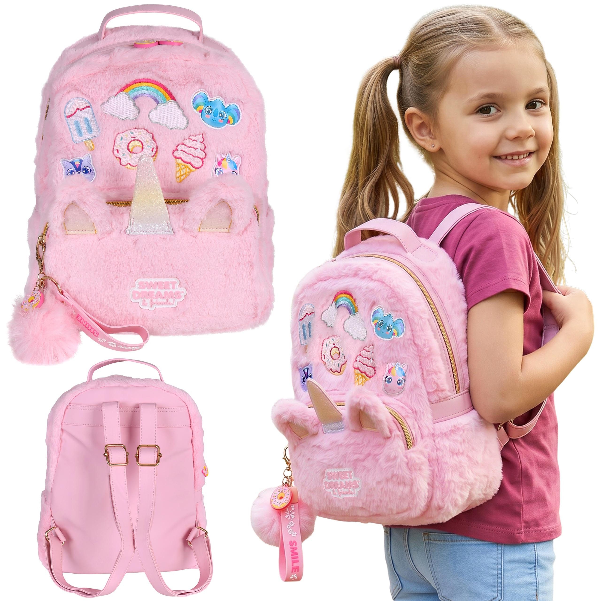 Sweet Dreams Vorschulranzen Sweet Dreams rosa Rucksack für Mädchen, 31x23x10 cm