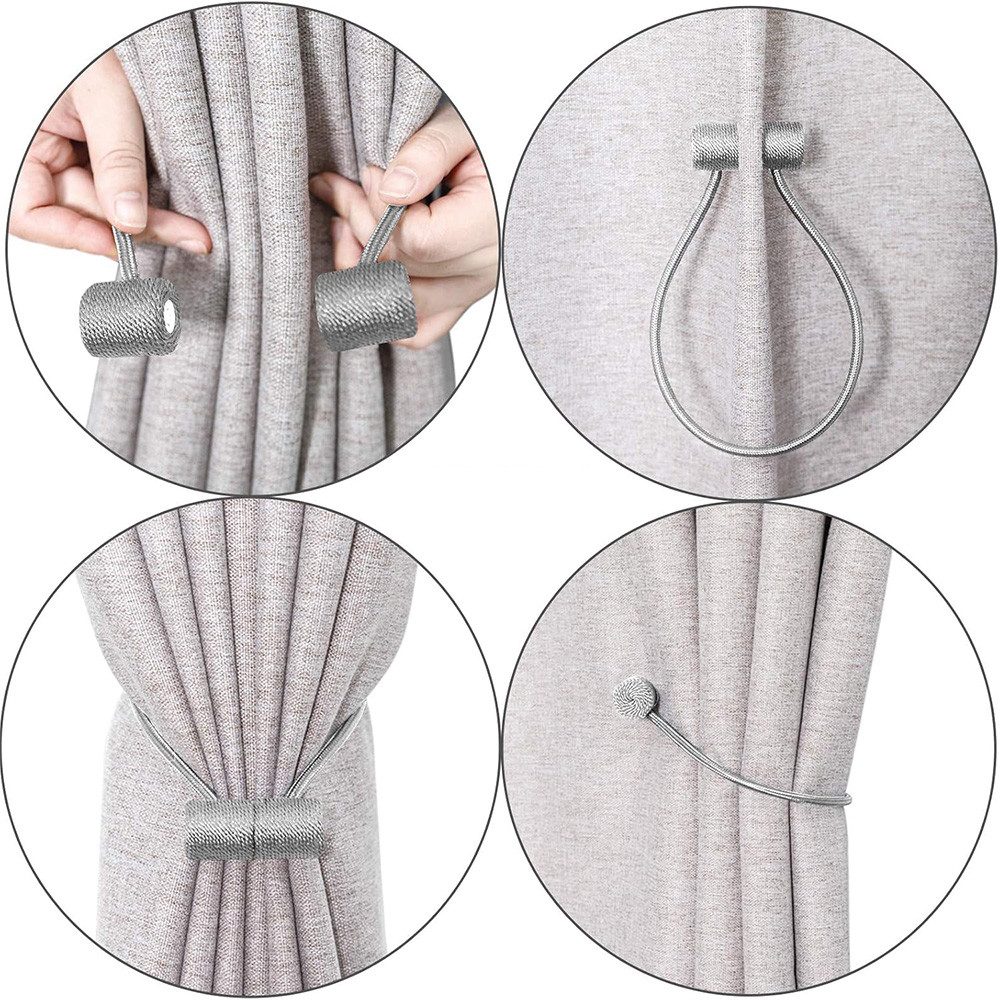 TUWENA Raffhalter 4 St Raffhalter Starke magnetische Vorhanghalterungen