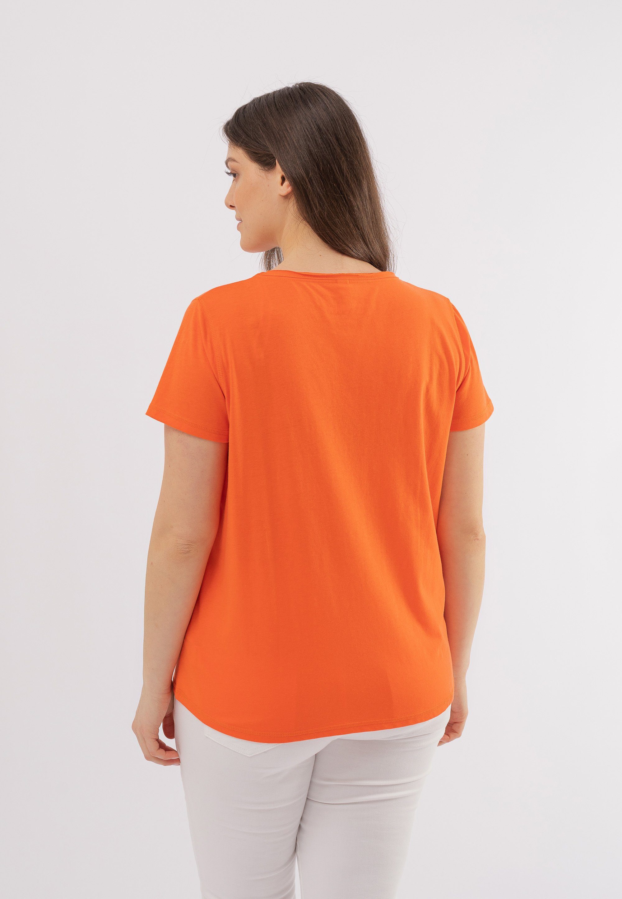 October T-Shirt orange Knöpfen dekorativen mit