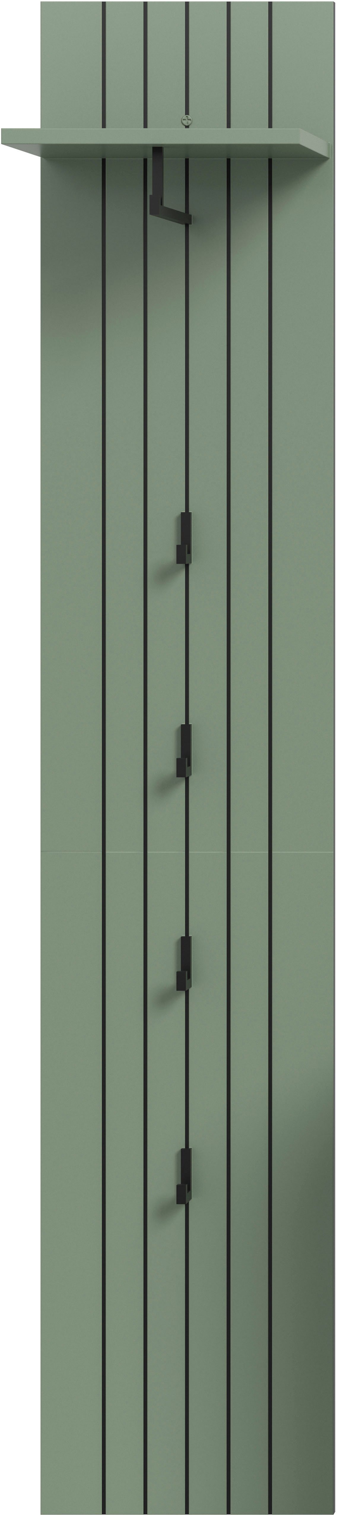 Home affaire Garderobenpaneel TATIO, Rillenfräsung, 4 Haken, 1 Kleiderstange, 1 Ablageboden (1 St), Garderobenpaneel, Garderobe, Flur, Diele