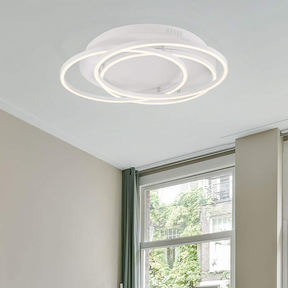 Decke, LED Warmweiß, Deckenleuchte fest Wohnzimmerlampe verbaut, Deckenleuchte, weiß etc-shop LED-Leuchtmittel Ring LED Deckenlampe