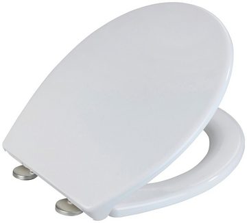 WENKO WC-Sitz Korfu (1-St), Thermoplast weiß, mit Absenkautomatik, bis 300 kg belastbar