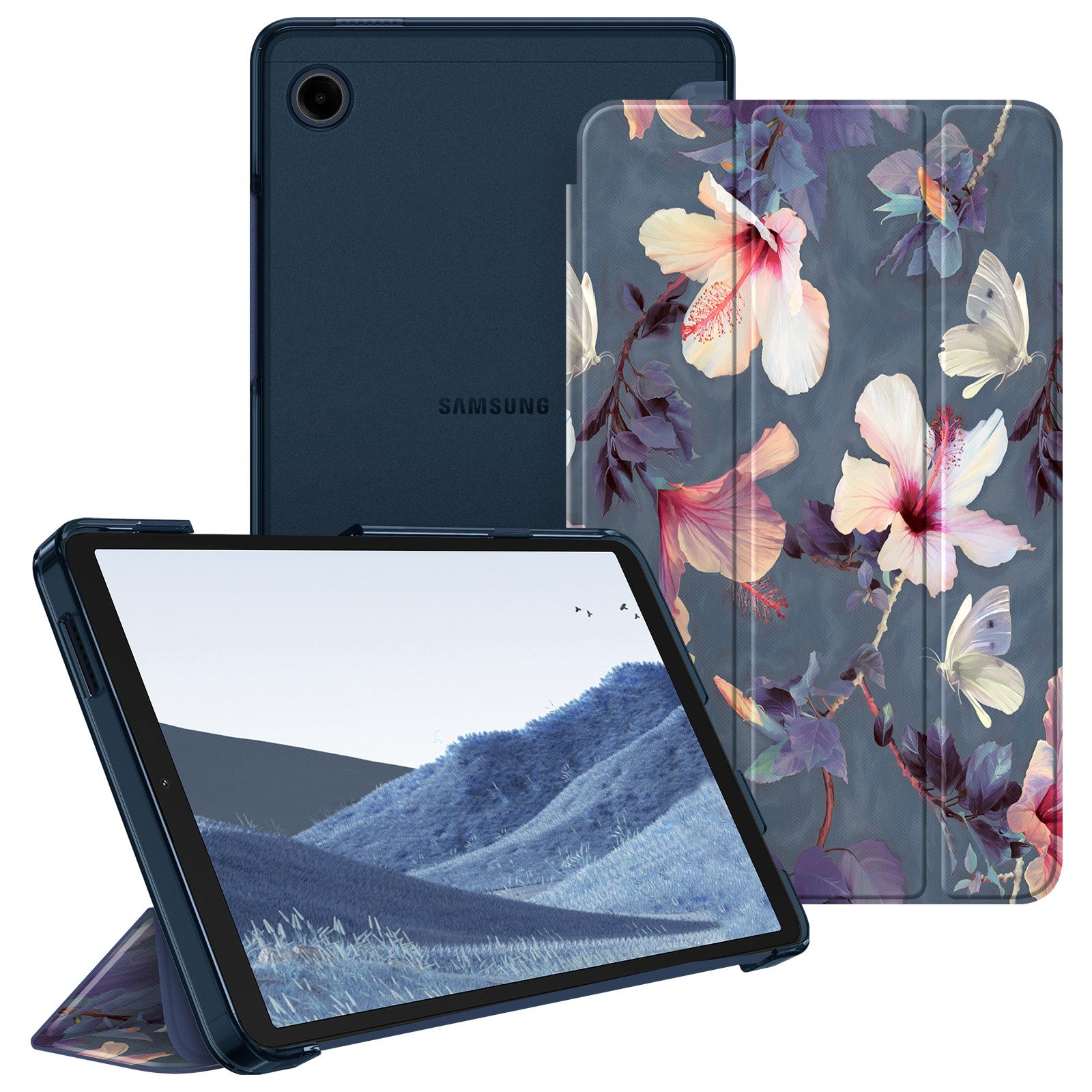 Fintie Tablet-Hülle für Samsung Galaxy Tab A11 8,7" 2025/ Tab A9 8.7 Zoll Tablet, Ultra Dünn Schutzhülle mit Transparenter Rückseite