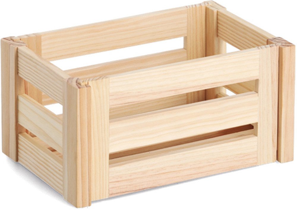 Zeller Present Aufbewahrungsbox 'Leisten', Kiefer, natürliches Holz, vielseitig, Stecksystem