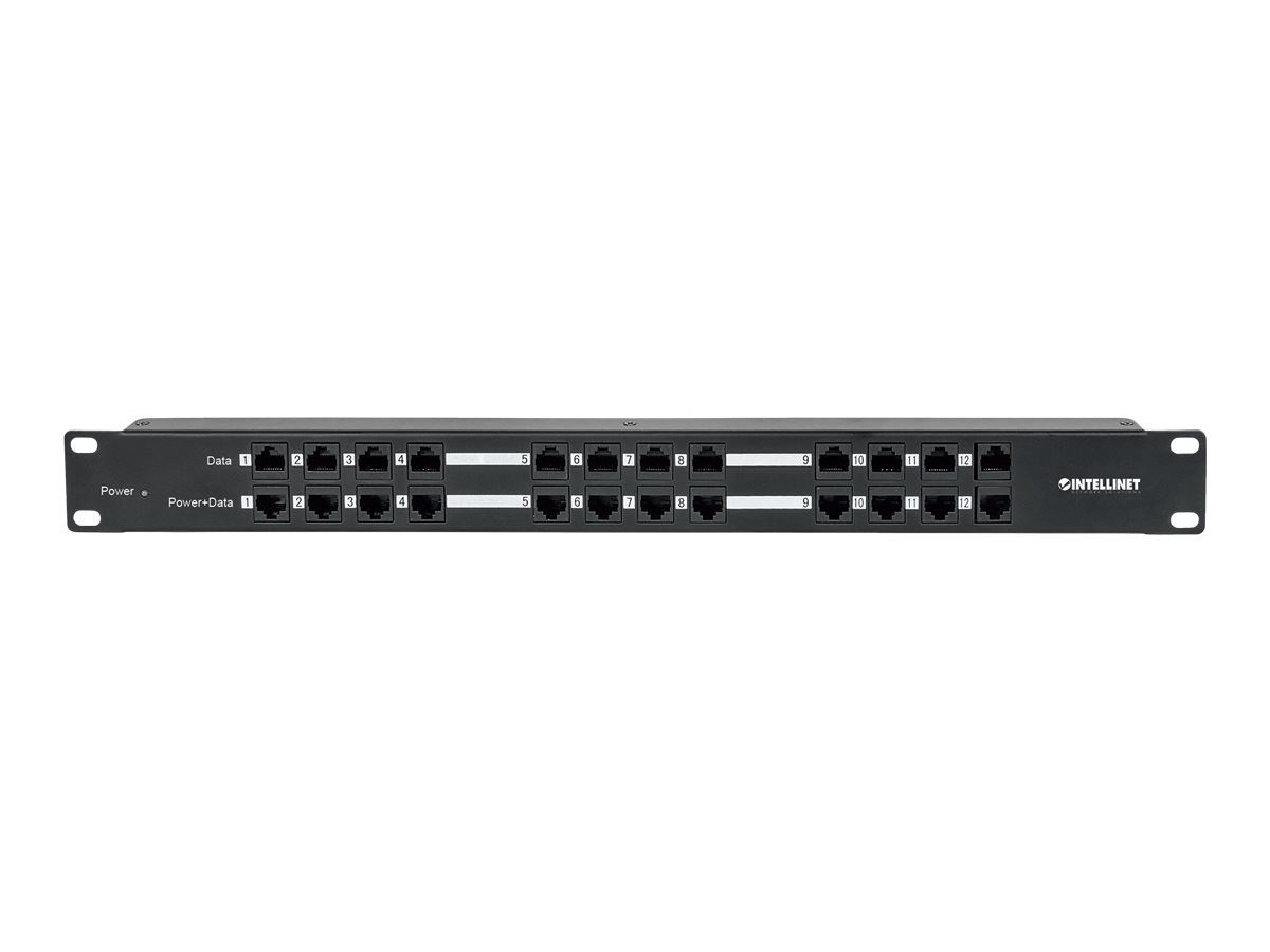 Kabelkanal INTELLINET Patchpanel Intellinet 1HE 24-Port Cat5e PoE schwarz