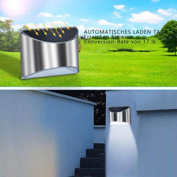 GelldG LED Solarleuchte Solarleuchten für Außen, LED Solar Wandleuchte, Edelstahl Solarlicht