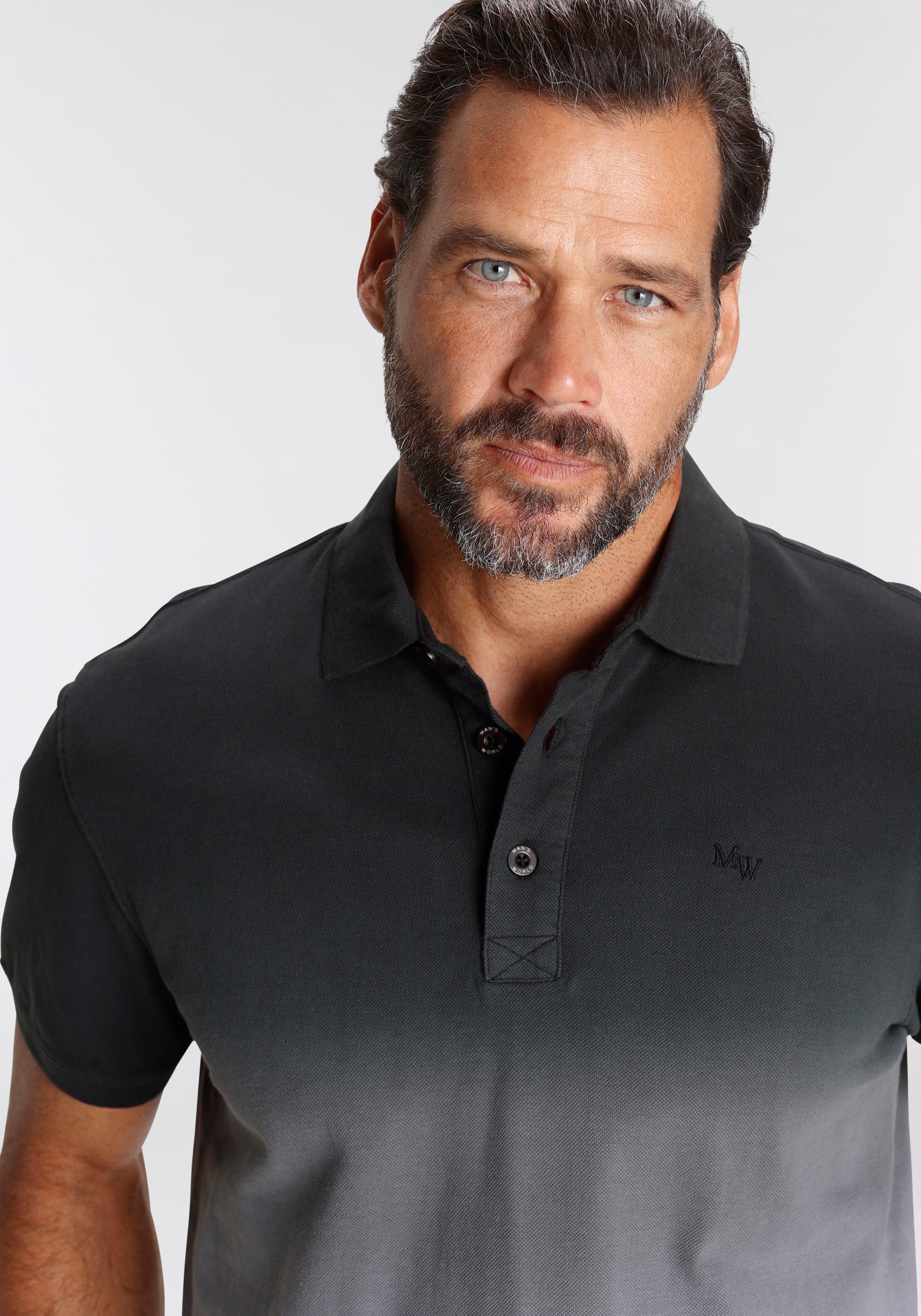 Man's World Poloshirt Kurzarm, mit Polokragen, aus Piqué-Stoff, mit stilvoller Stickerei