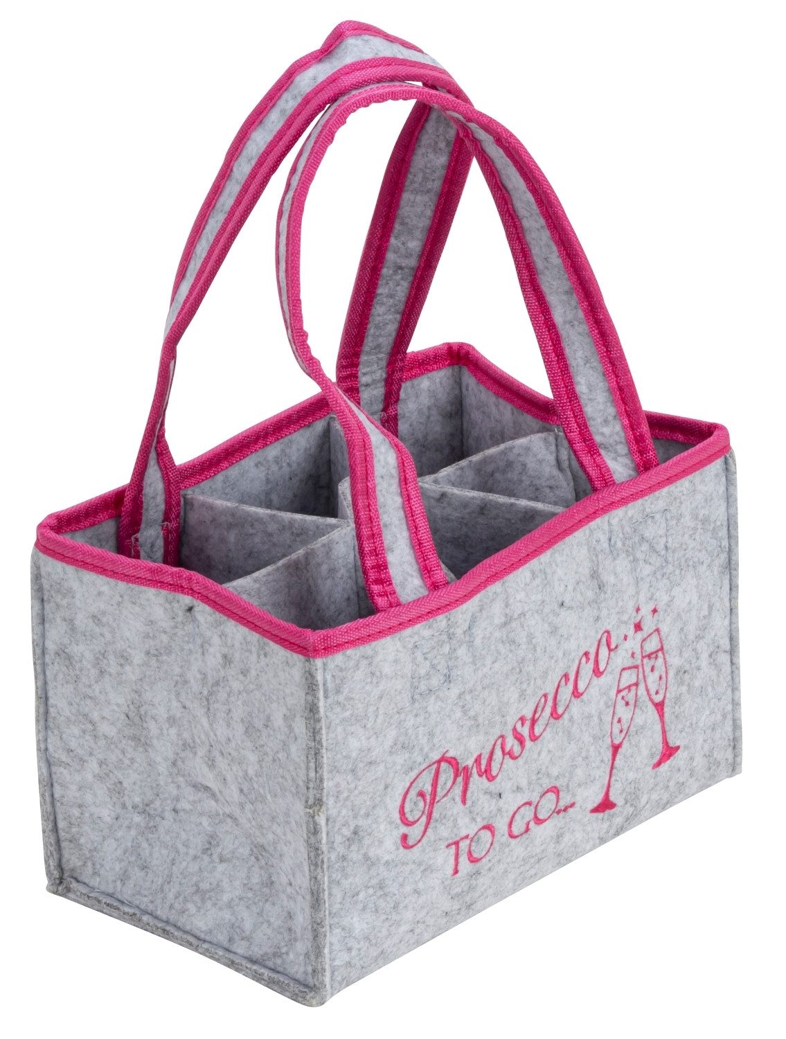 LB H&F Lilienburg Weinflaschenhalter Tasche Flaschen Getränkeflaschen Sektflaschentasche Frau, (Frauen Flaschentasche Filz rosa grau Flaschen Weinflaschentasche Sektflaschentasche Prosecco Flaschenhalter Flaschenträger Geschenk Idee Verpackung Wein Sekt Geschenkverpackung Geschenktasche Geburtstag Jungesellinen Abschied Party Gartenparty Mädelsabend zwei Flaschen viele Flaschen Weinträger Mitbringsel Freundin Junggesellinnenabschied Geburtstagsgeschenk Tragetasche Spruch witzig lustig)