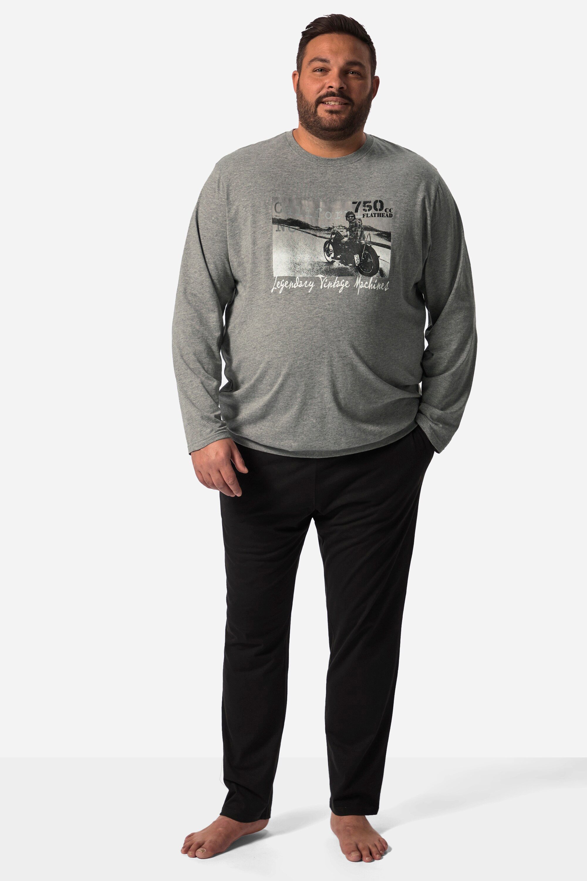 Men Plus Schlafanzug Schlafanzug Zweiteiler Bauchfit Langarmshirt günstig online kaufen