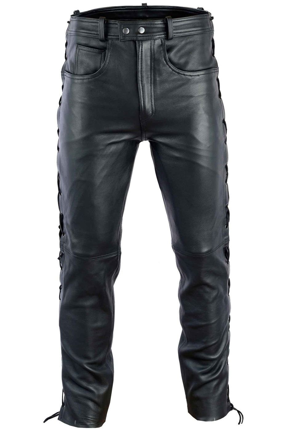 Lederjeans Black BULLDT Schwarz Naturleder BLD861 Anilinleder Lederhose