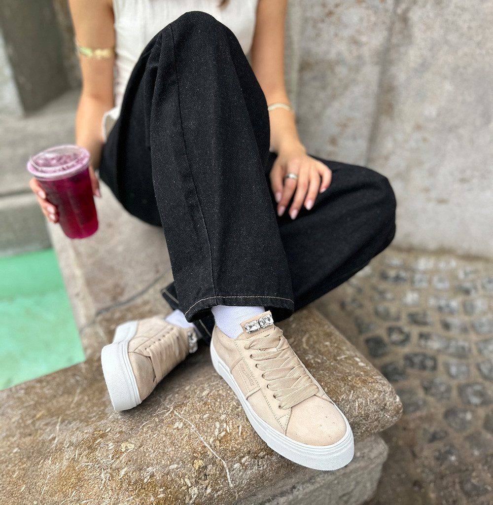 Softclox SNEAKER Low top Softnubuk beige Stiefelette