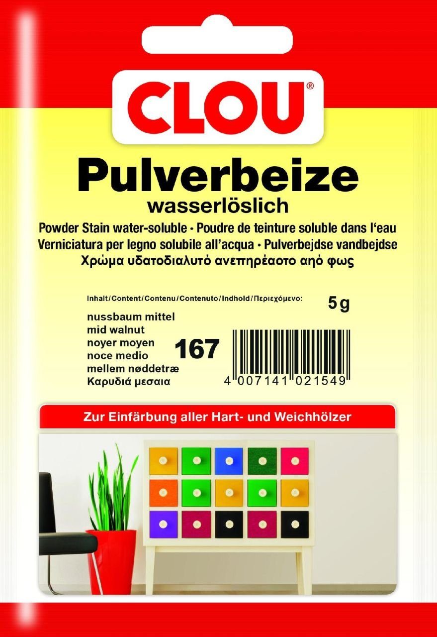 CLOU Holzbeize Clou Pulverbeize 5 nussbaum mittel g
