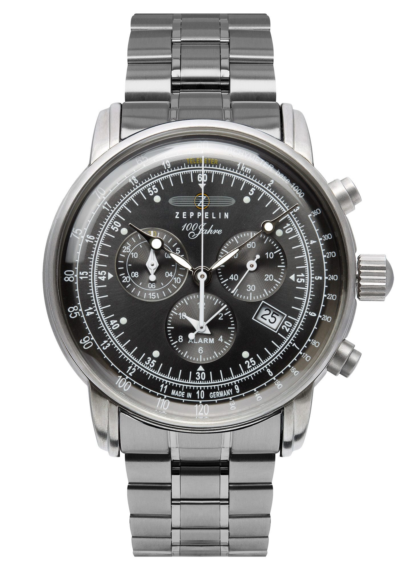 ZEPPELIN Quarzuhr 100 Jahre Zeppelin Stahl/Schwarz