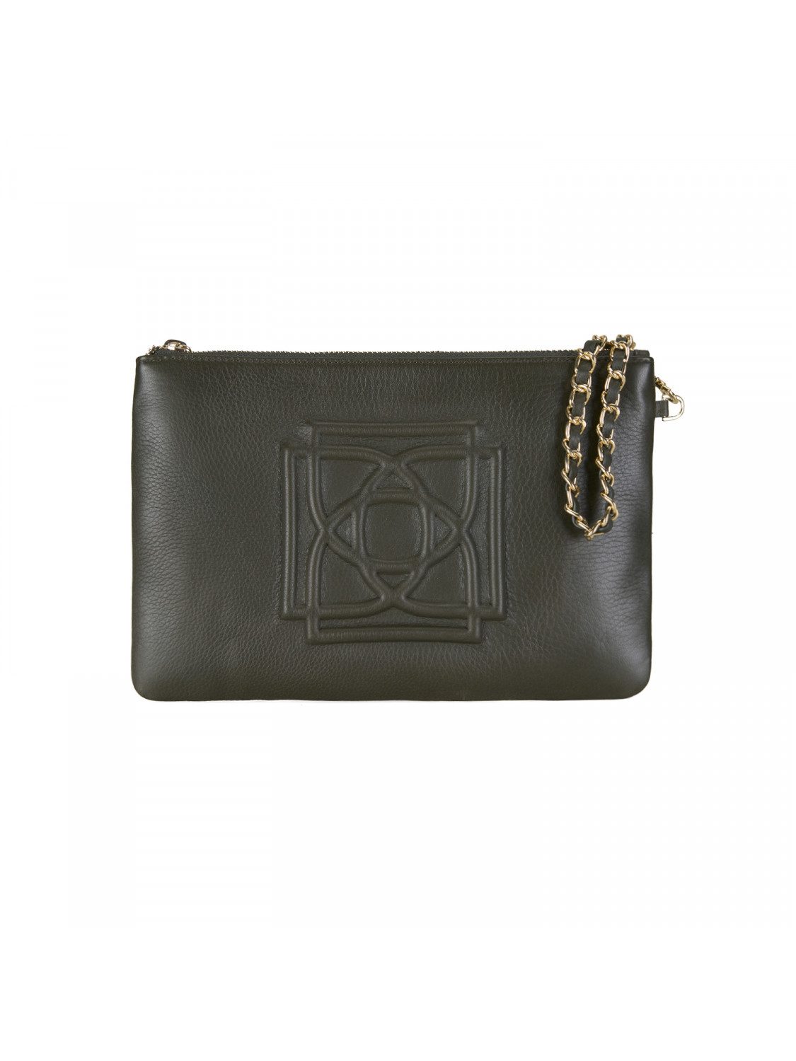 Desa Clutch Damen-Lederhandtasche – Luxuriöser Kettenriemen, sicherer Reißverschl