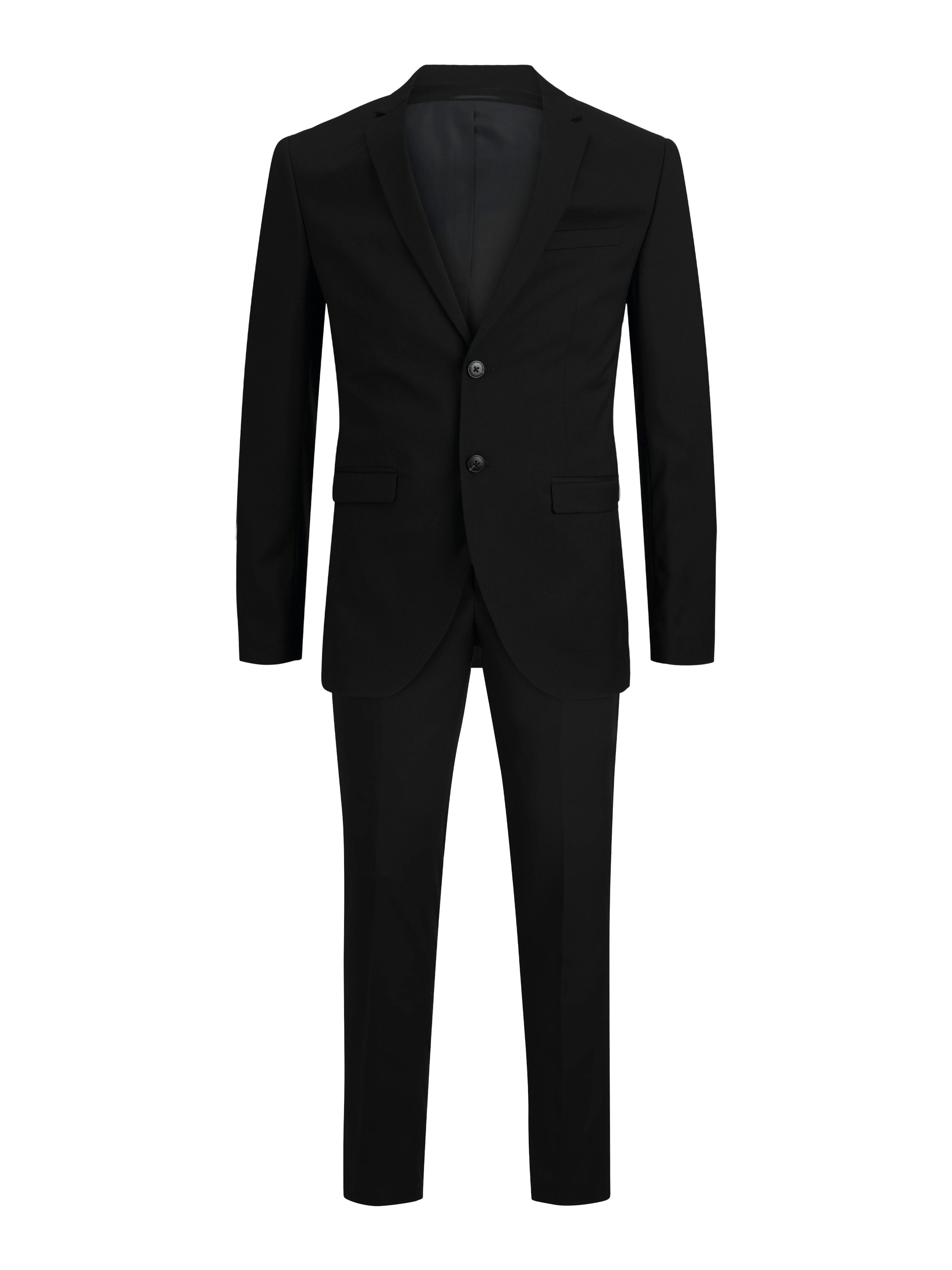 Jack & Jones Anzug JPRFRANCO Extra schmal, pflegeleicht, stilvoll mit fallendem Revers Materialmix aus Polyester, Viskose und Elasthan