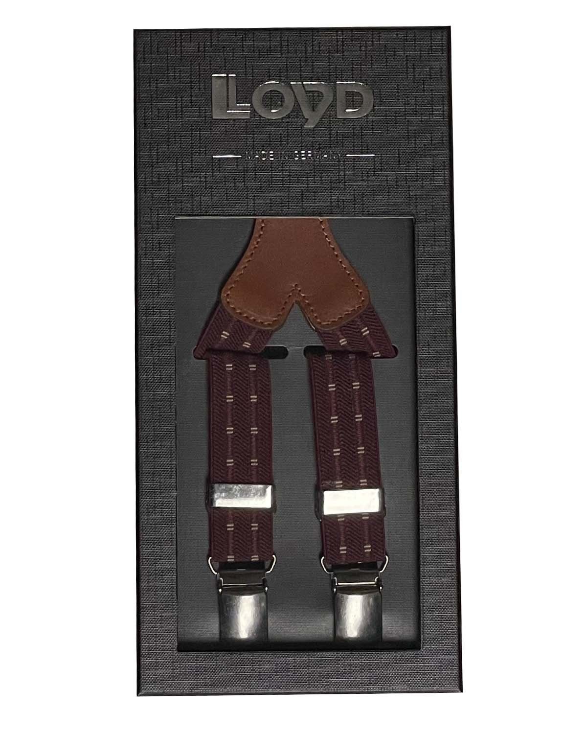 LLOYD Men’s Belts Hosenträger LLOYD-Hosenträger 25 Lederr-Rückentei mm bordeaux gemustert