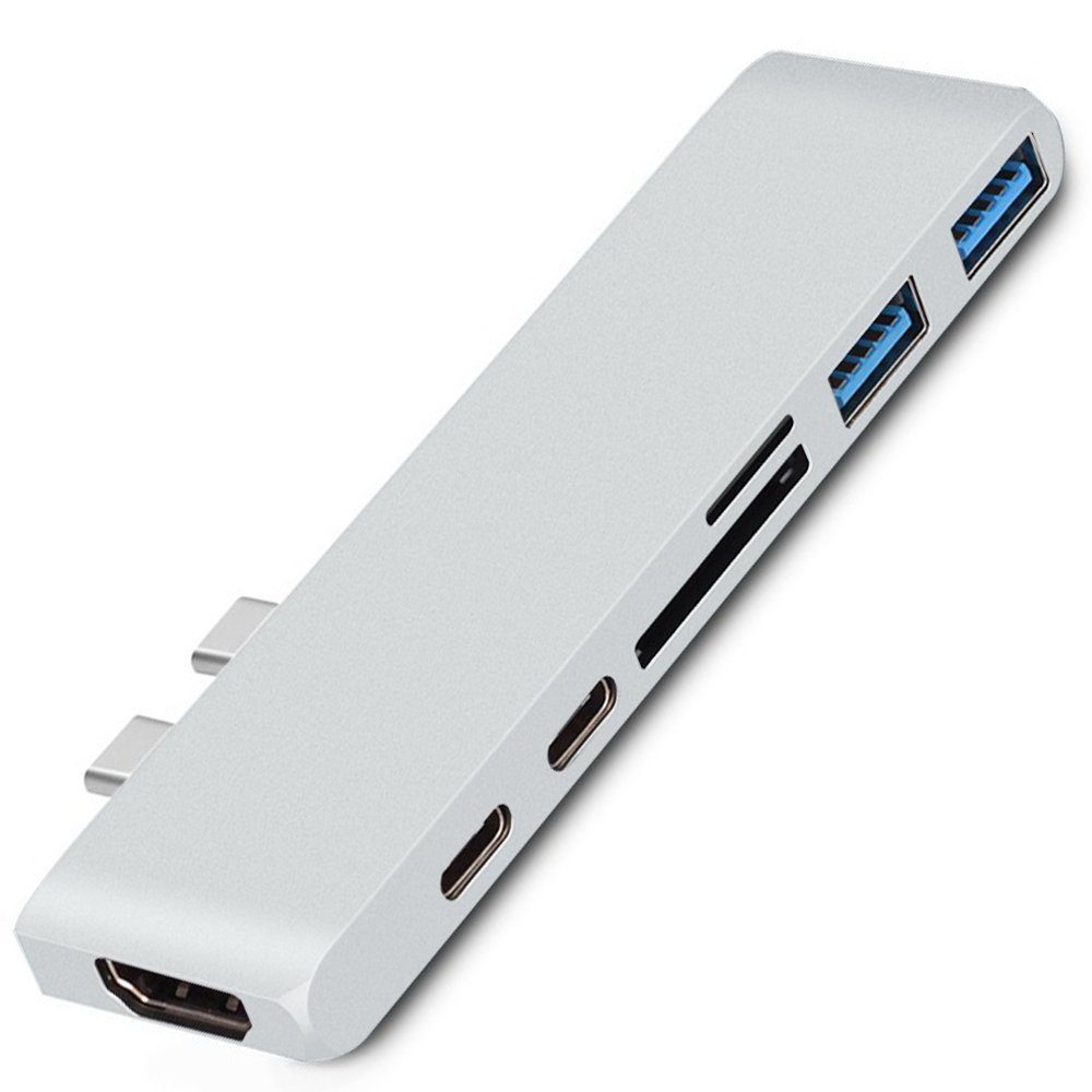 GelldG USB-C Hub Multiport Adapter, 7 in 1 USB-C Docking Station USB-Adapter