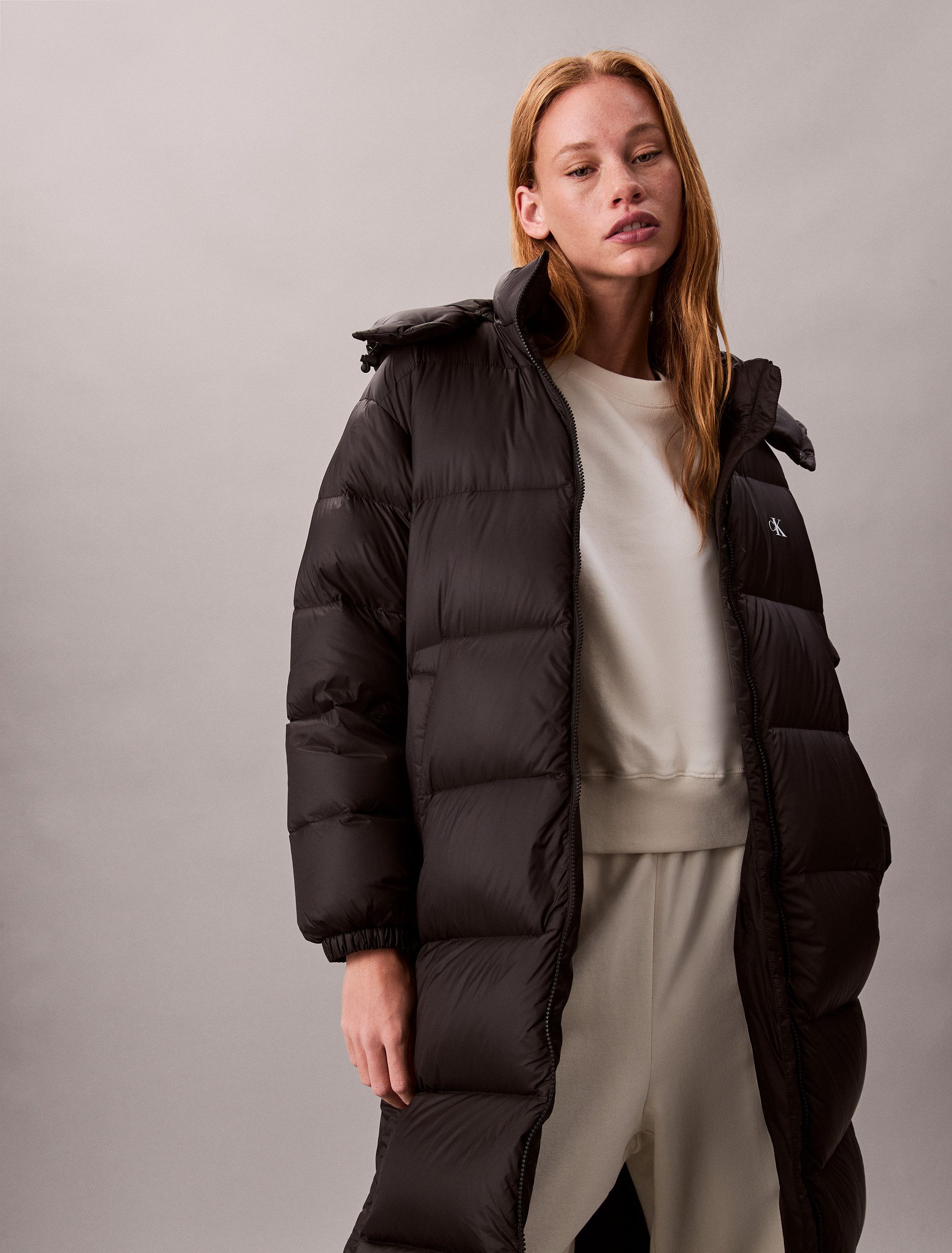 Calvin Klein Jeans Steppmantel ESSENTIAL MIDWEIGHT LONG PUFFER Mit Rundhals günstig online kaufen