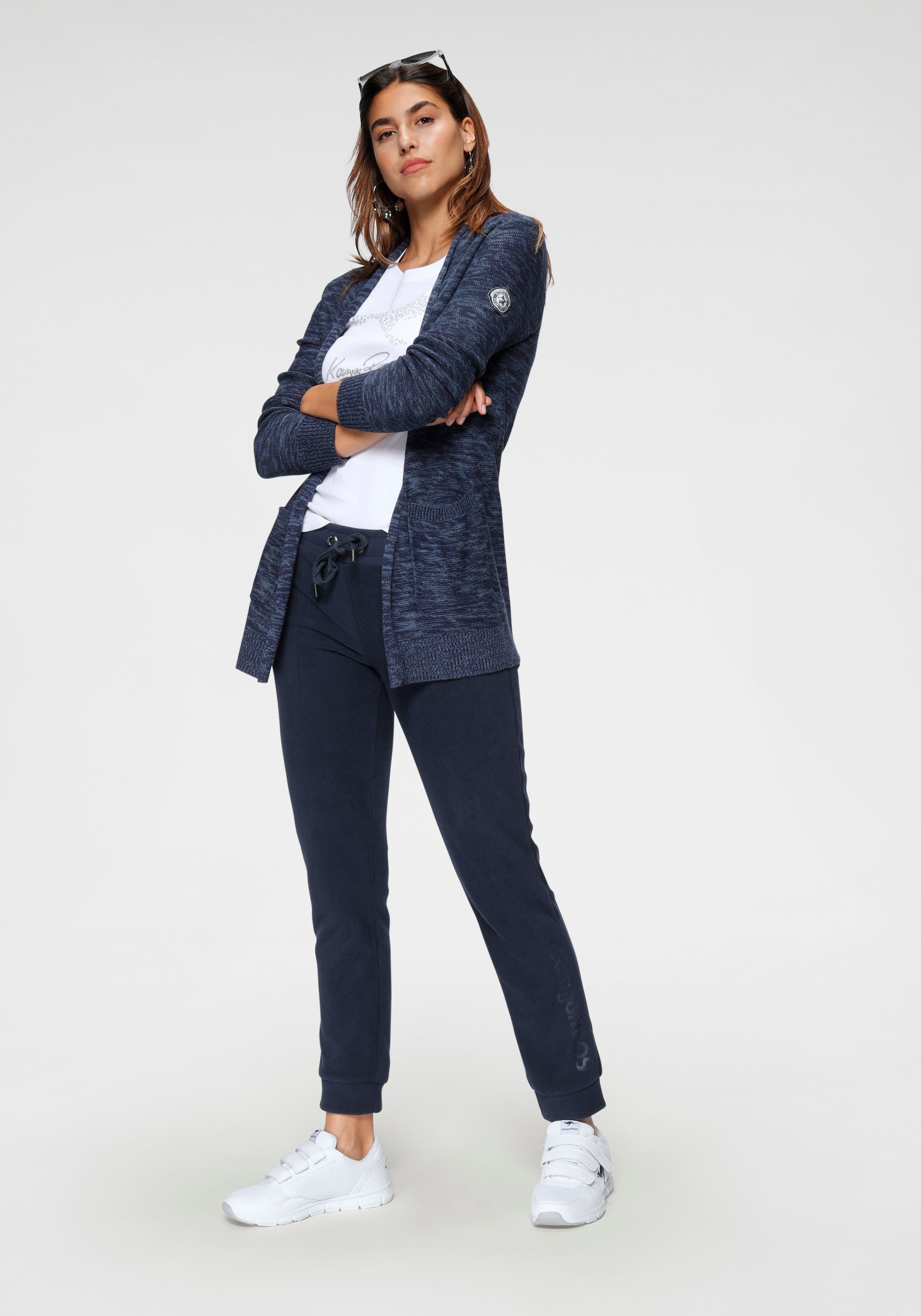 KangaROOS Strickjacke in melierter Optik navy-weiß-meliert