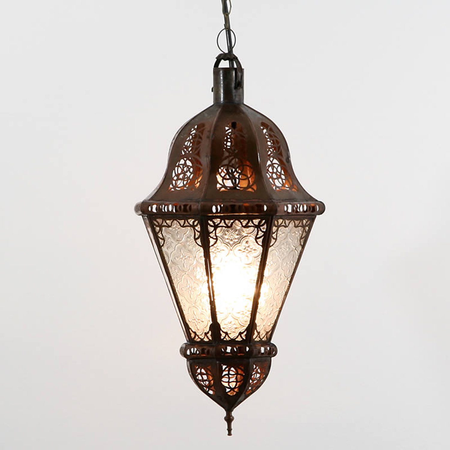 Eisen, Salma L1392 Hängeleuchte Weiß Handmade Casa aus Lampe Reliefglas Moro Lampenschirm Marokkanische orientalische und