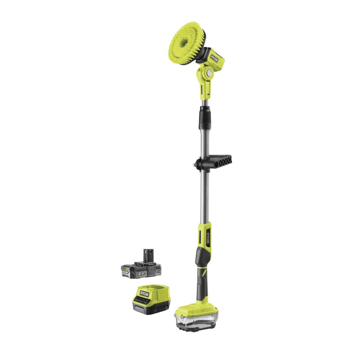 RYOBI Akku-Oberflächenbürste Ryobi Akku Reinigungsbürste ONE+ 18V Ø15cm, teleskopierbar R18TPS-120G