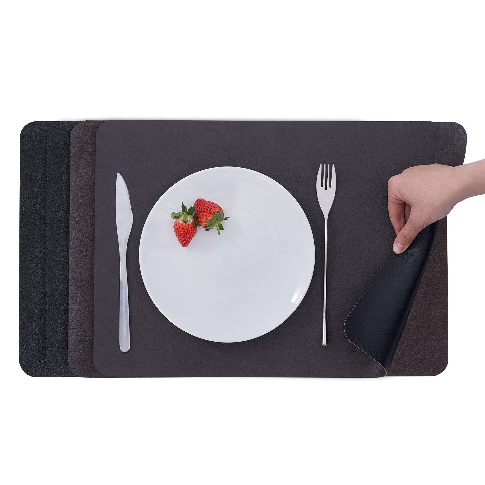 Simurq Platzset Abwaschbar - Beidseitig Nutzbare und Rutschfeste Tischsets, günstig online kaufen