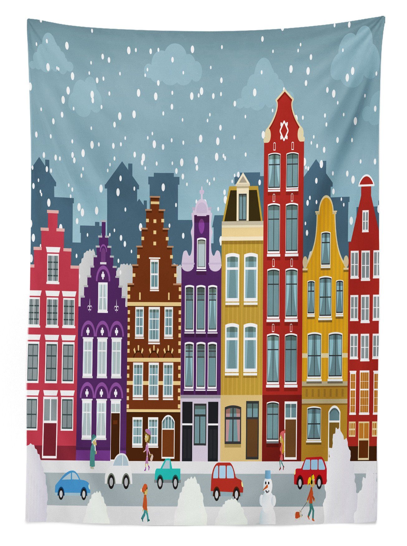 Abakuhaus Tischdecke Farbfest Farben, Niederländische Außen Waschbar dem Winter Für Bereich Klare in geeignet Amsterdam den Stadt