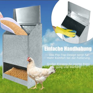 UISEBRT Futterautomat Hühner Feedomatic für 50lbs Futter Edelstahl mit Deckel