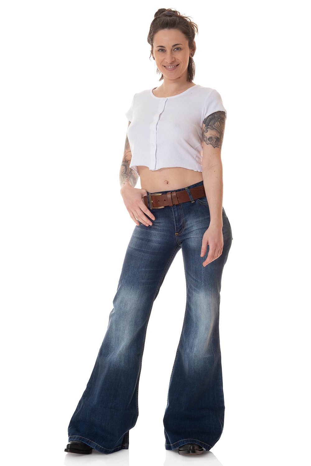Comycom Schlagjeans Damen Jeans STAR BURN