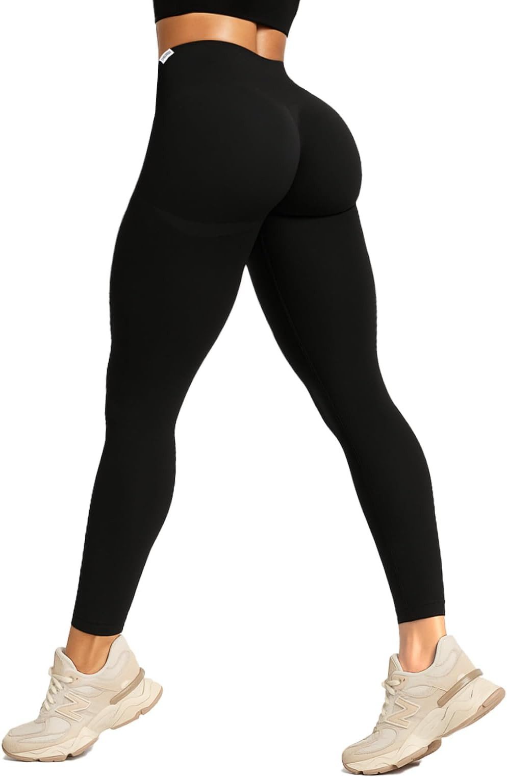 Smilodox Leggings Amaze Pro mit Scrunch-Effekt, High Waist V-Shape Sport & Yogahose Seamless Push Up Booty Fitnesshose Blickdicht Yoga Gym Figurformend