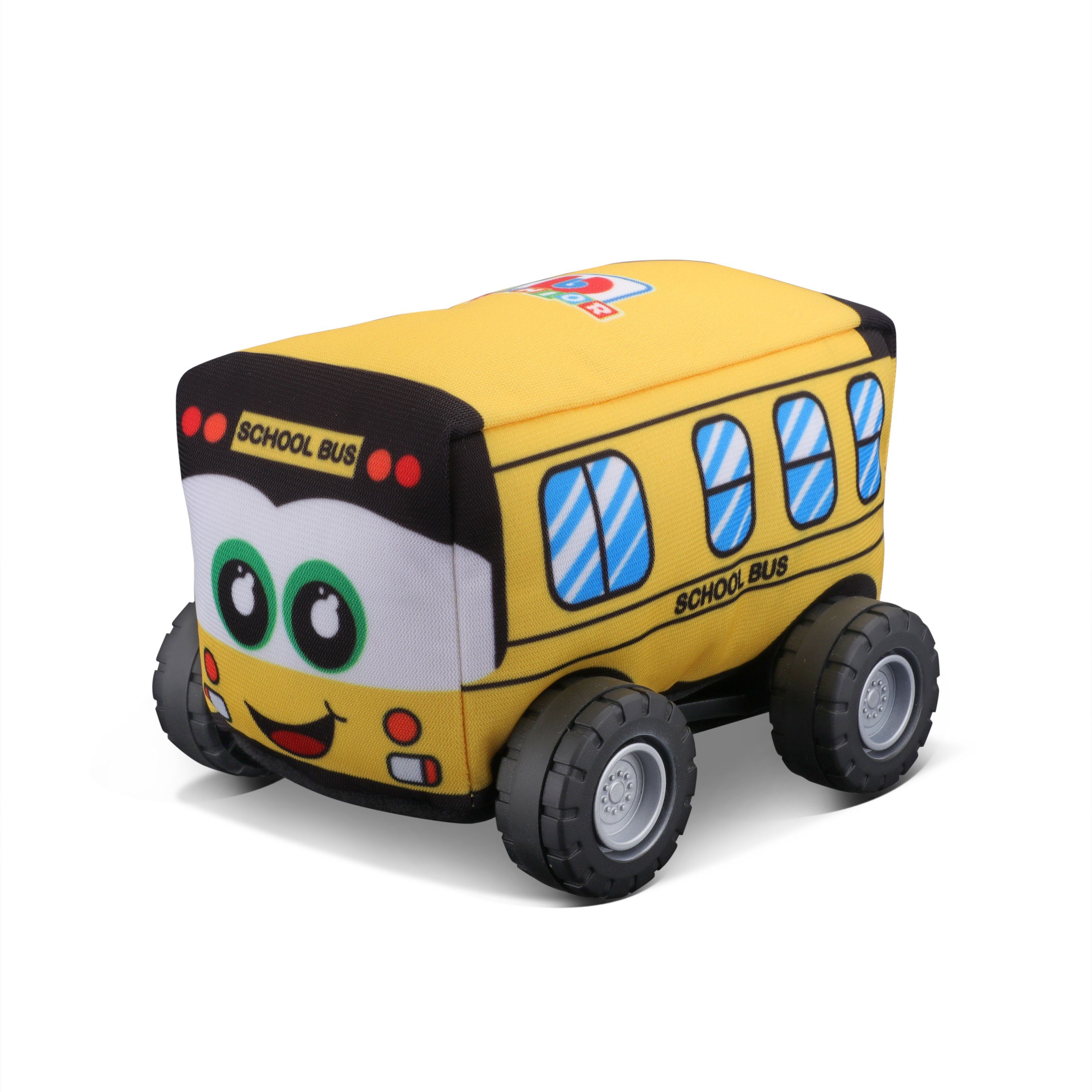 bbJunior Spielzeug-Auto 16-89052 - Spielzeugauto - Schulbus (15cm, gelb), Weicher Stoff und einfach zu reinigen