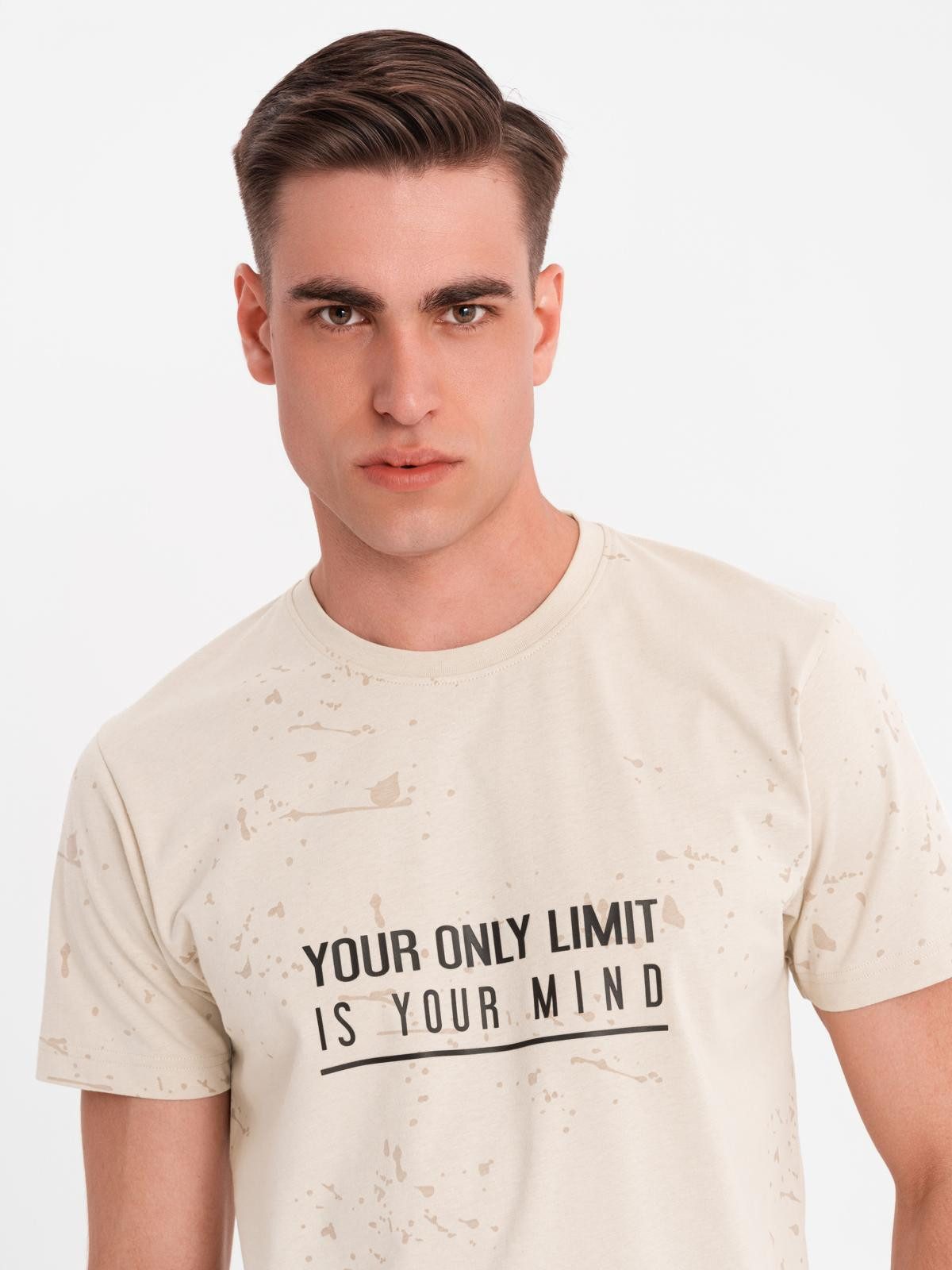 OMBRE Print-Shirt Bedrucktes Herren-T-Shirt mit Rundhalsausschnitt