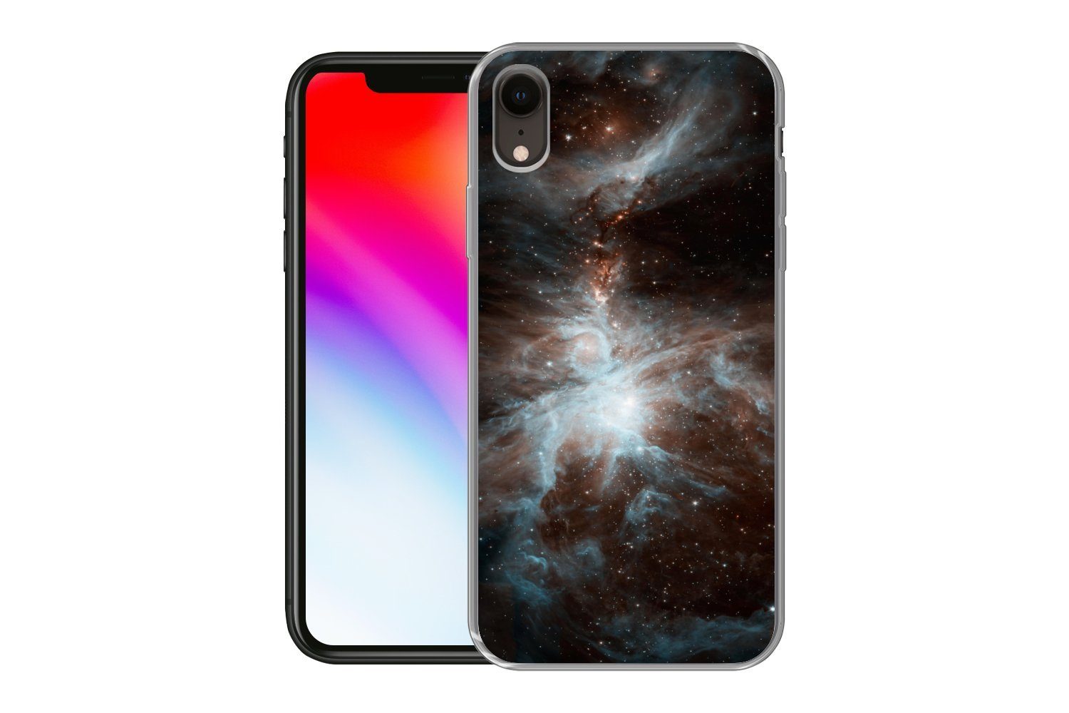 MuchoWow Handyhülle für Apple iPhone XR Galaxie - Planet - Sterne, Smartphone-Bumper, Print, Handy Schutzhülle Dünn