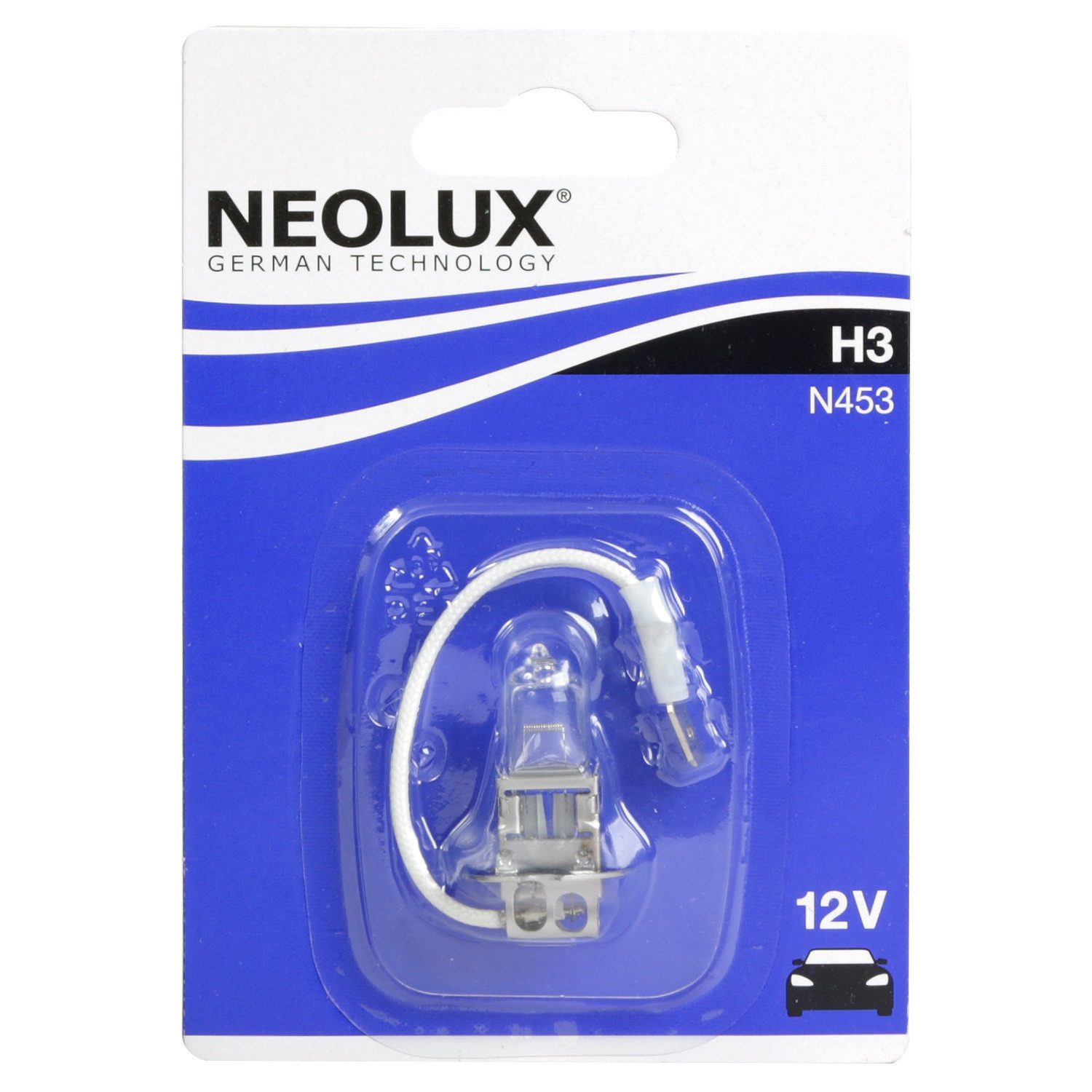 Neolux KFZ-Ersatzleuchte H3 12V 55W Halogen Leuchtmittel PK22s, 1 St., weiß, Halogen-Birne Ersatz Auto Lampe Glühlampe Glühbirne Birne