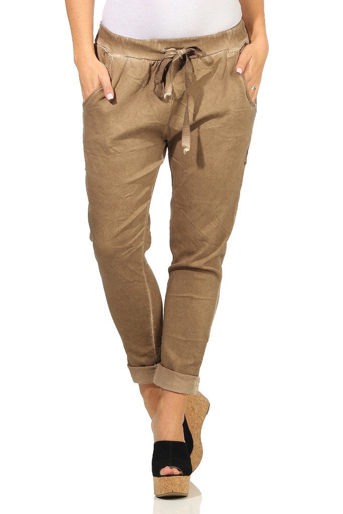Mississhop Chinohose Trendige Jogger-Hose mit Print günstig online kaufen
