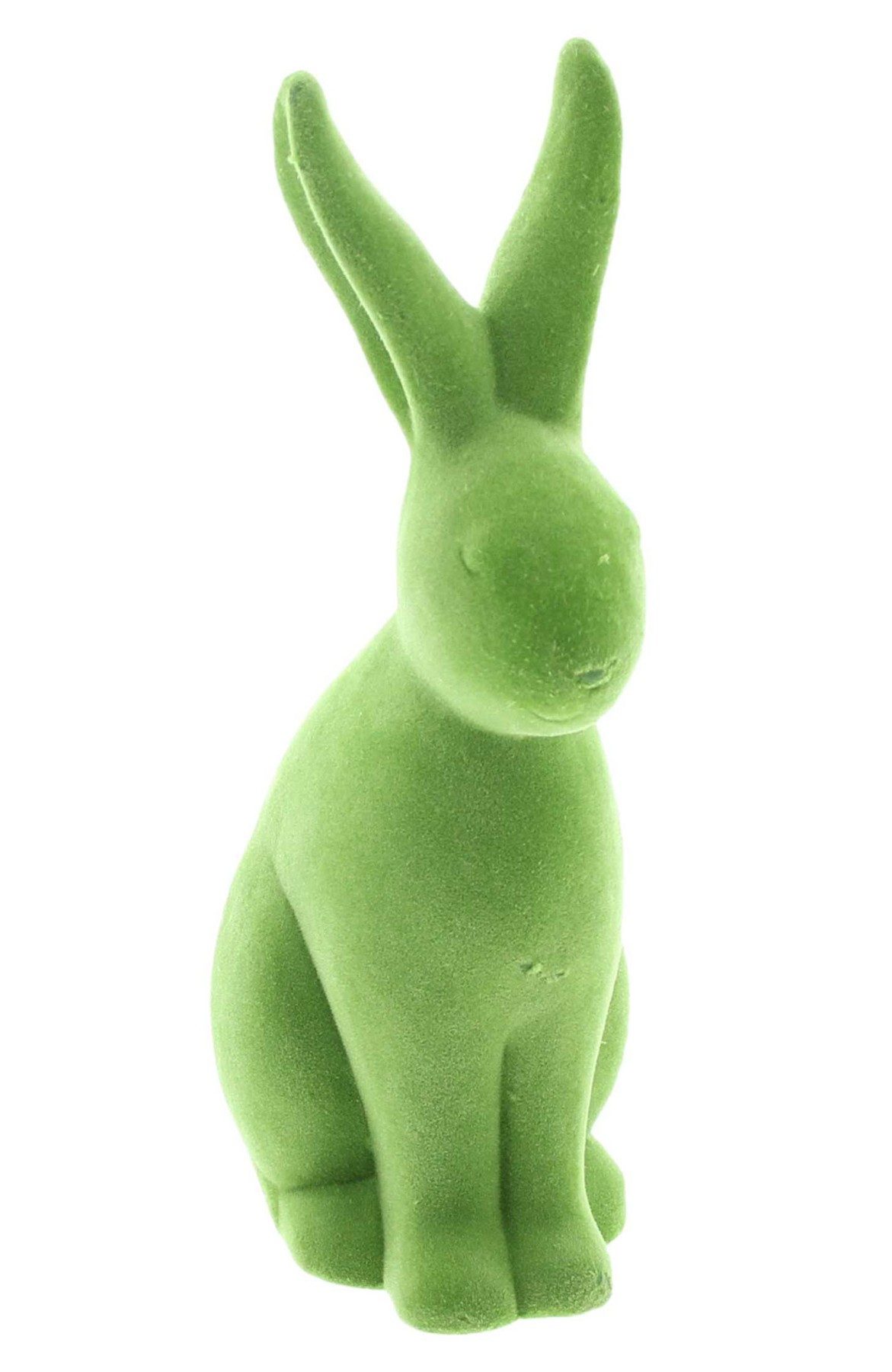 Dekoleidenschaft Osterhase "Samt" in grün, Hase aus Terracotta mit Samtbezug, Dekofigur Osterdeko, 25 cm hoch, Osterfigur, Hasenfigur sitzend